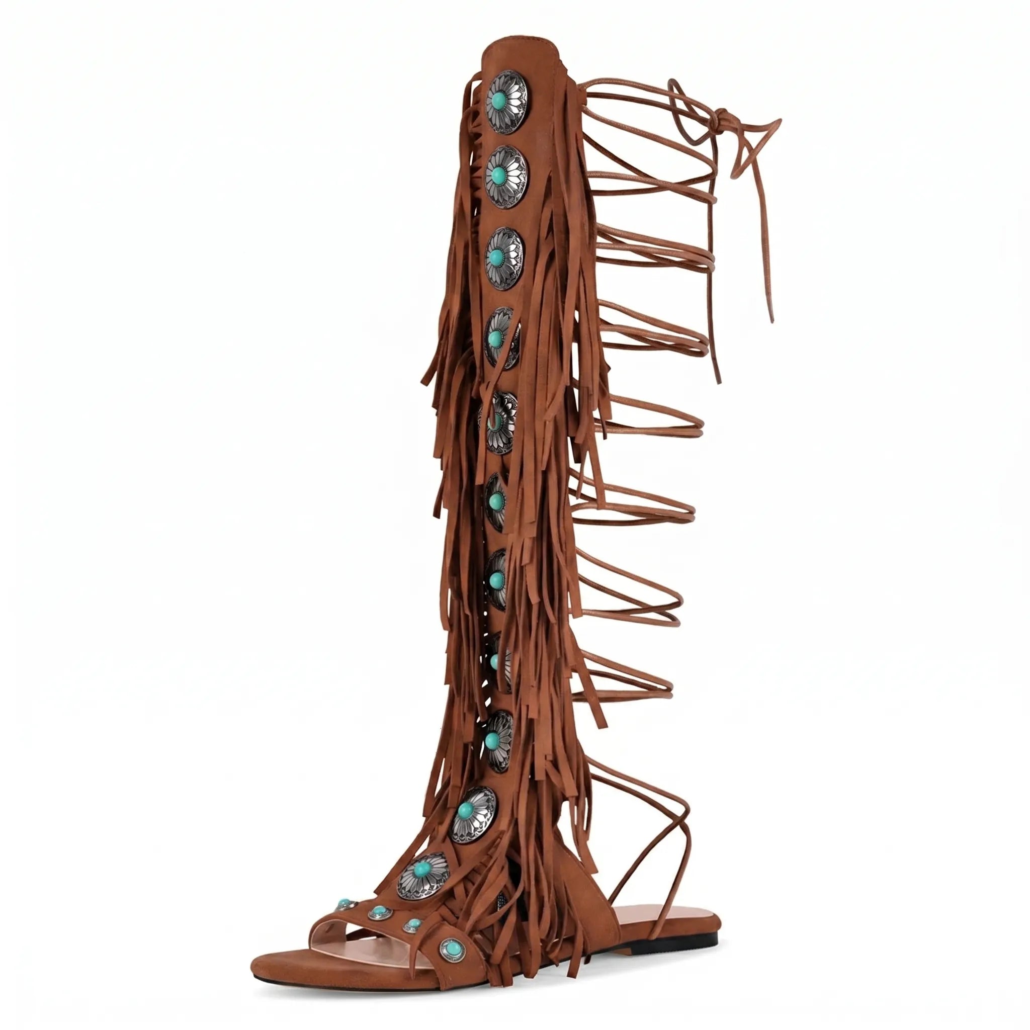 Nordspur | Avelari Knee-High Fringe Sandals