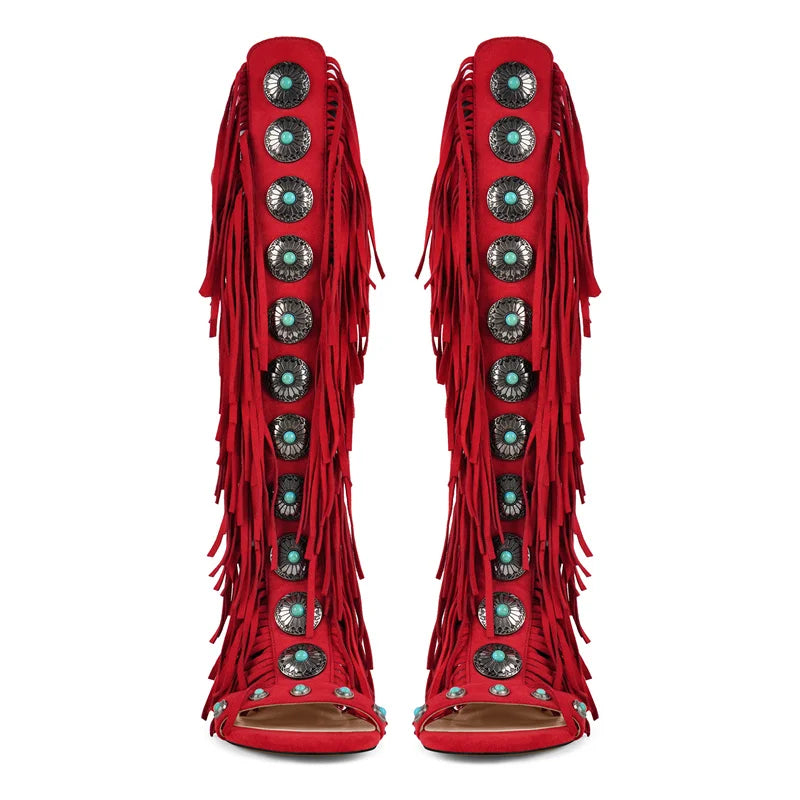 Nordspur | Avelari Knee-High Fringe Sandals