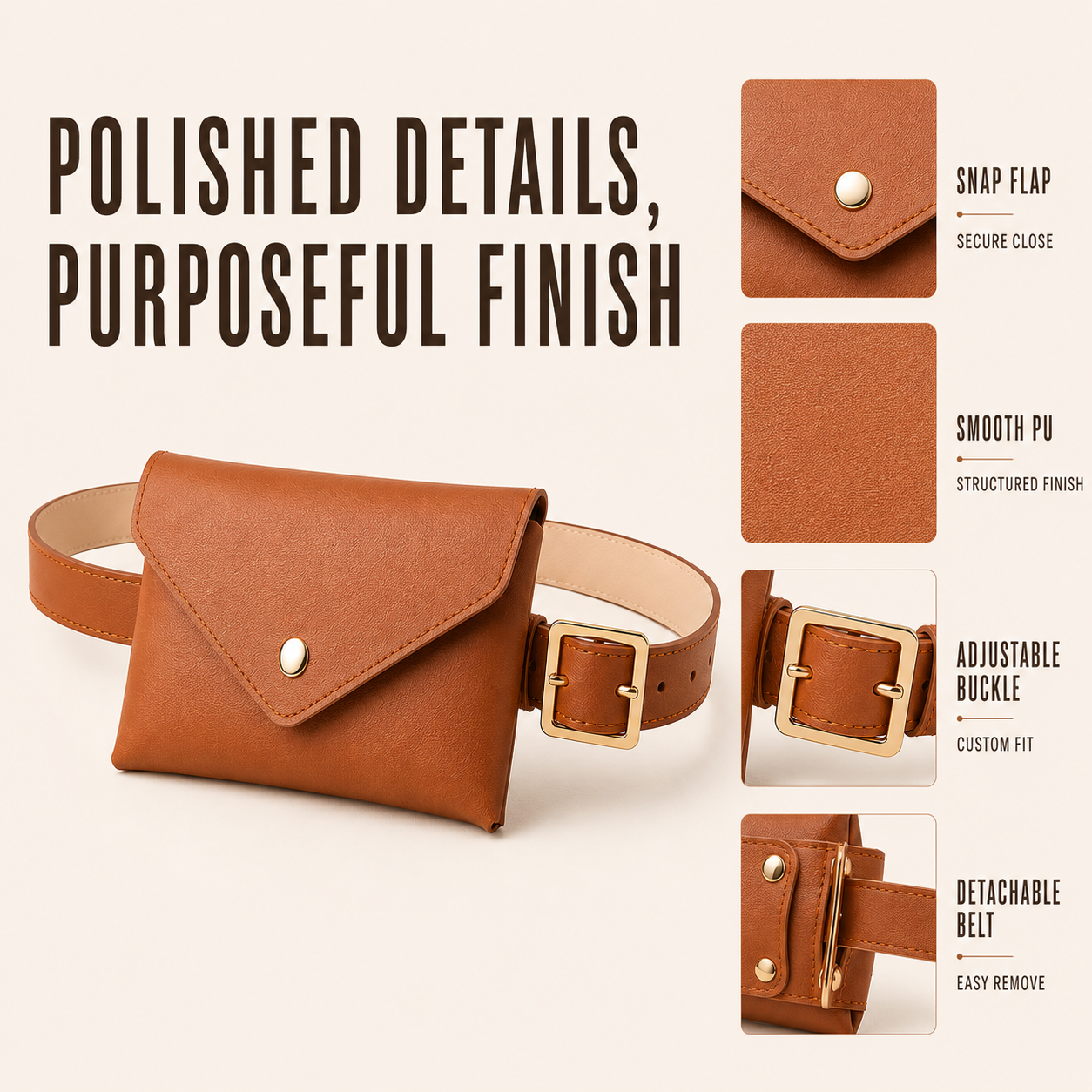 Nordspur | Beltina Compact Envelope Flap Belt Bag