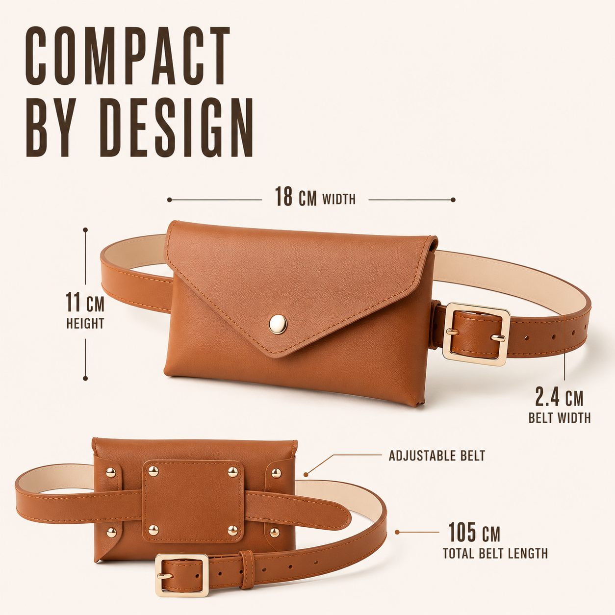 Nordspur | Beltina Compact Envelope Flap Belt Bag