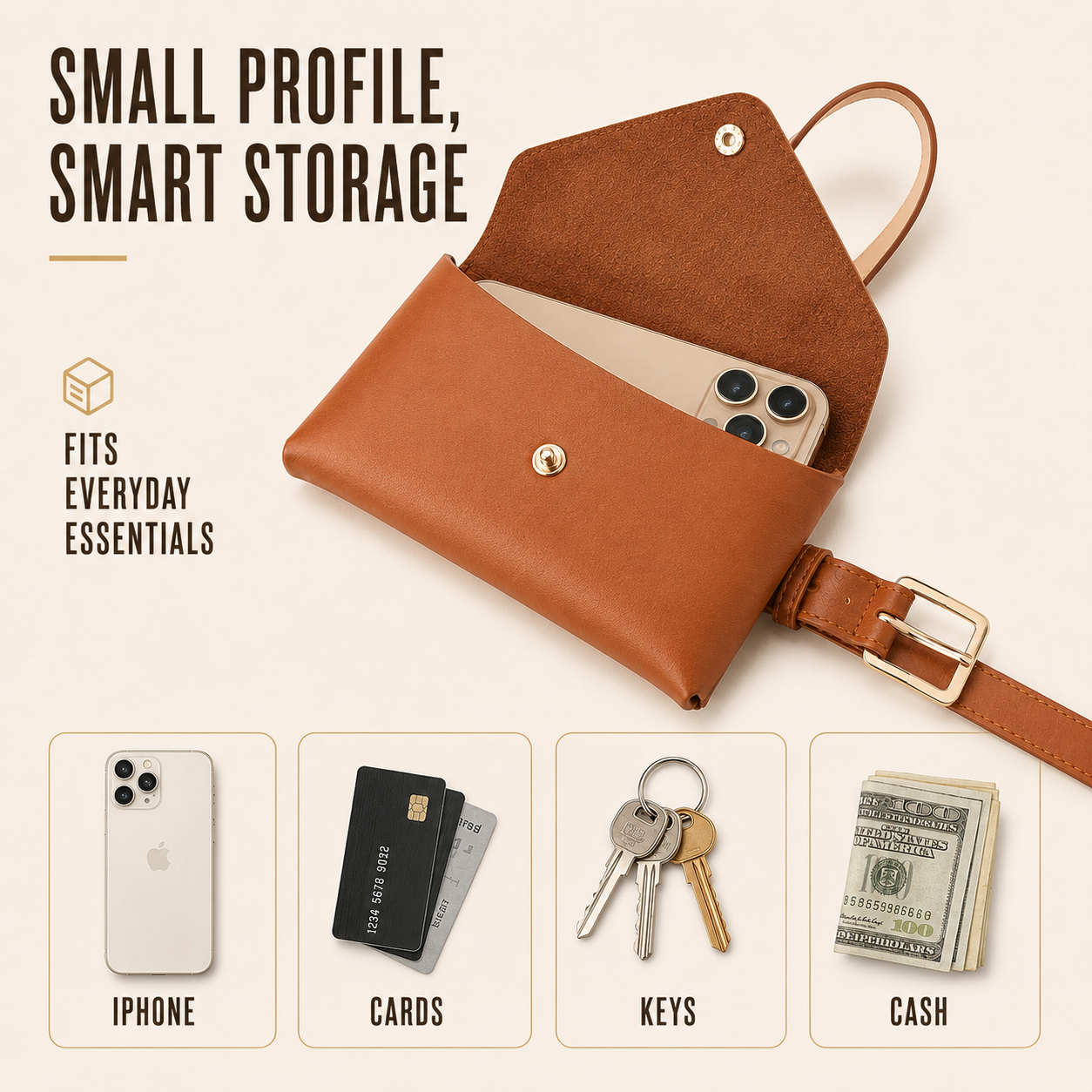 Nordspur | Beltina Compact Envelope Flap Belt Bag