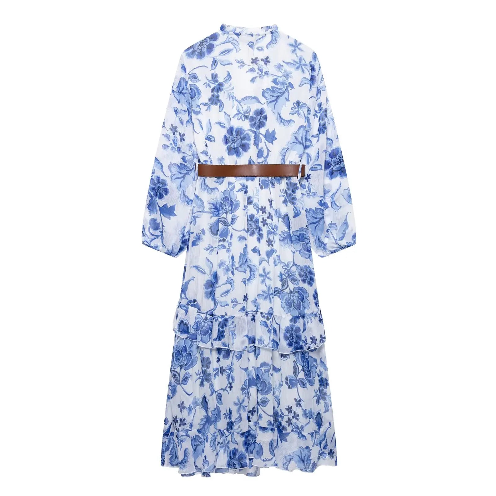 Nordspur | Bleuriva Bohemian Floral Midi Dress With Ruffles