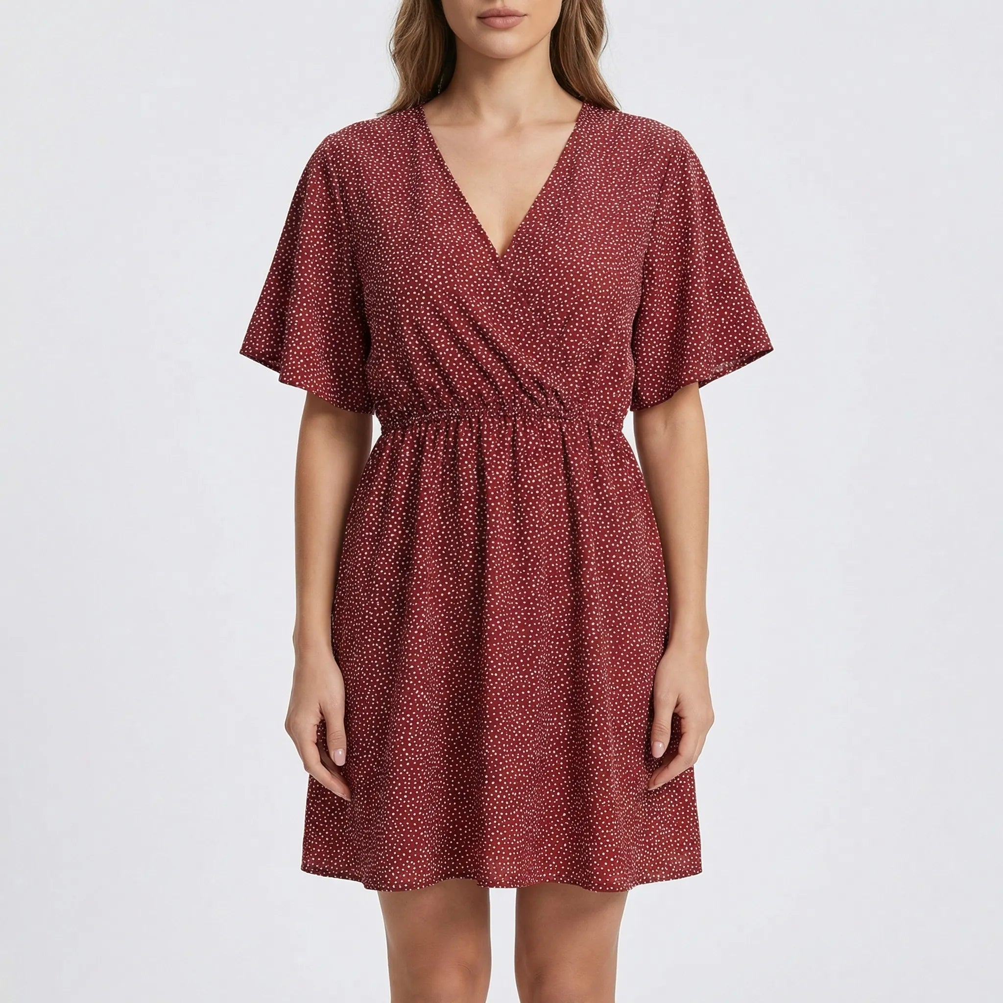 Nordspur | Blosselle Printed V-Neck Short-Sleeved Casual Dress