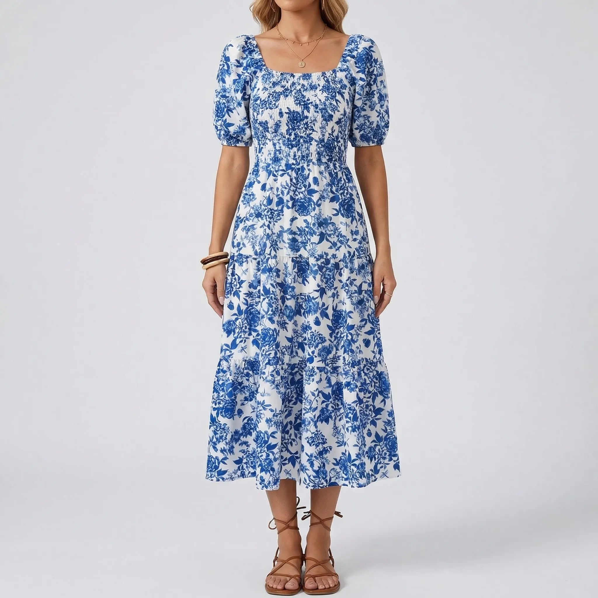 Nordspur | Blossomique Collared Floral Print Maxi Dress