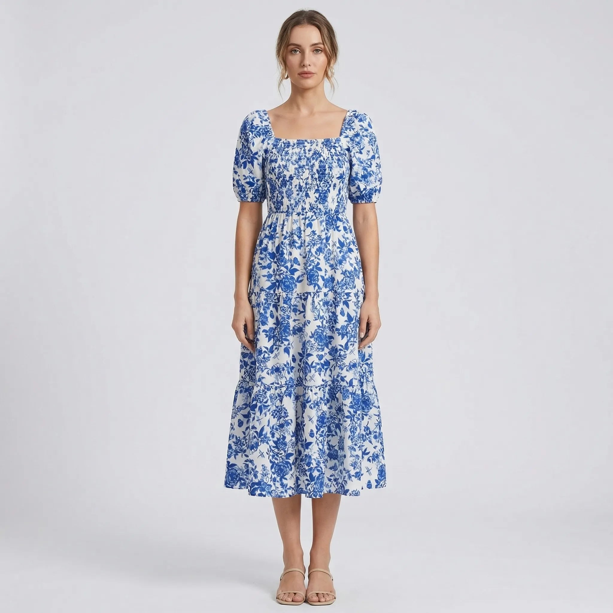 Nordspur | Blossomique Collared Floral Print Maxi Dress