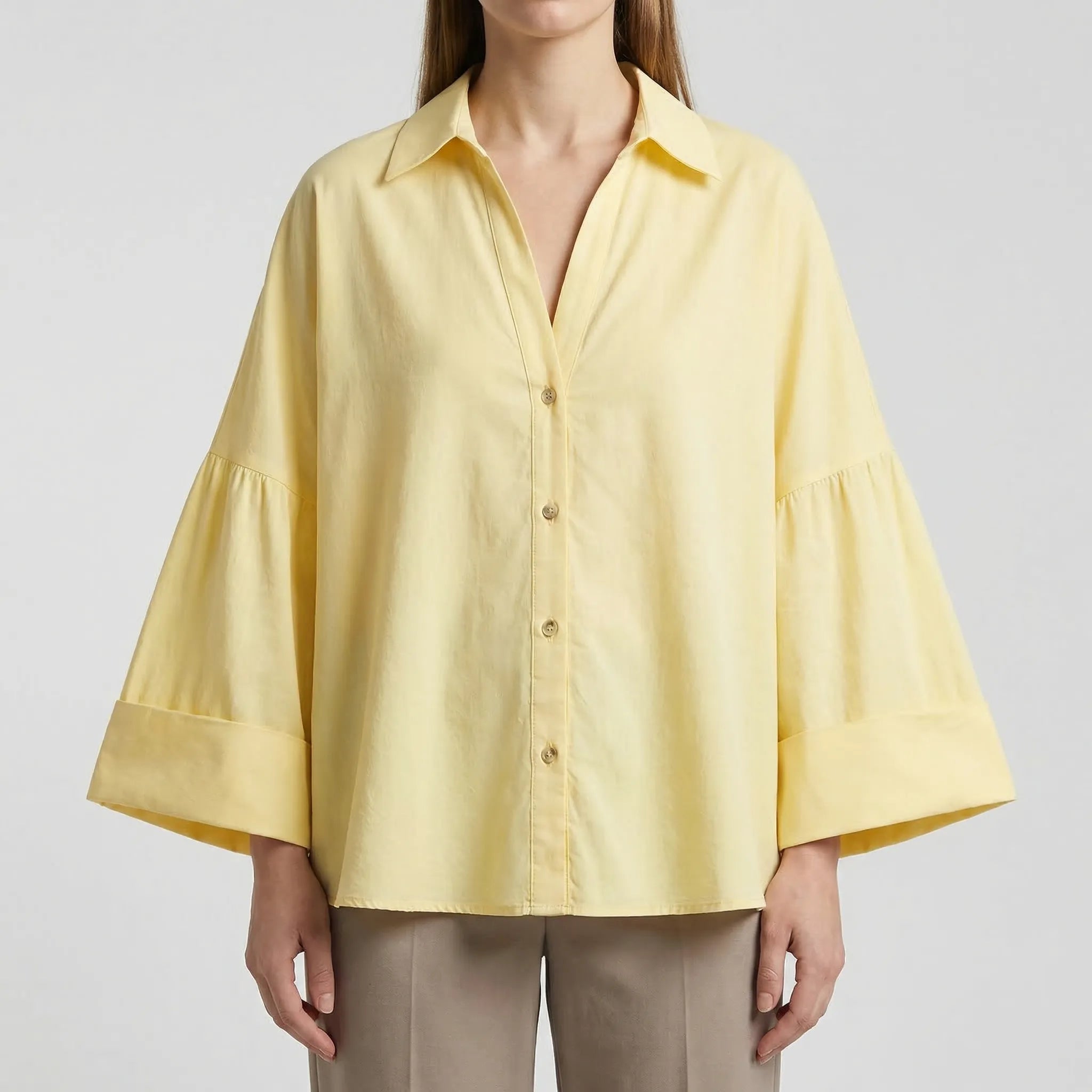 Nordspur | Blousette Long Sleeve V-Neck Loose Fit Blouse
