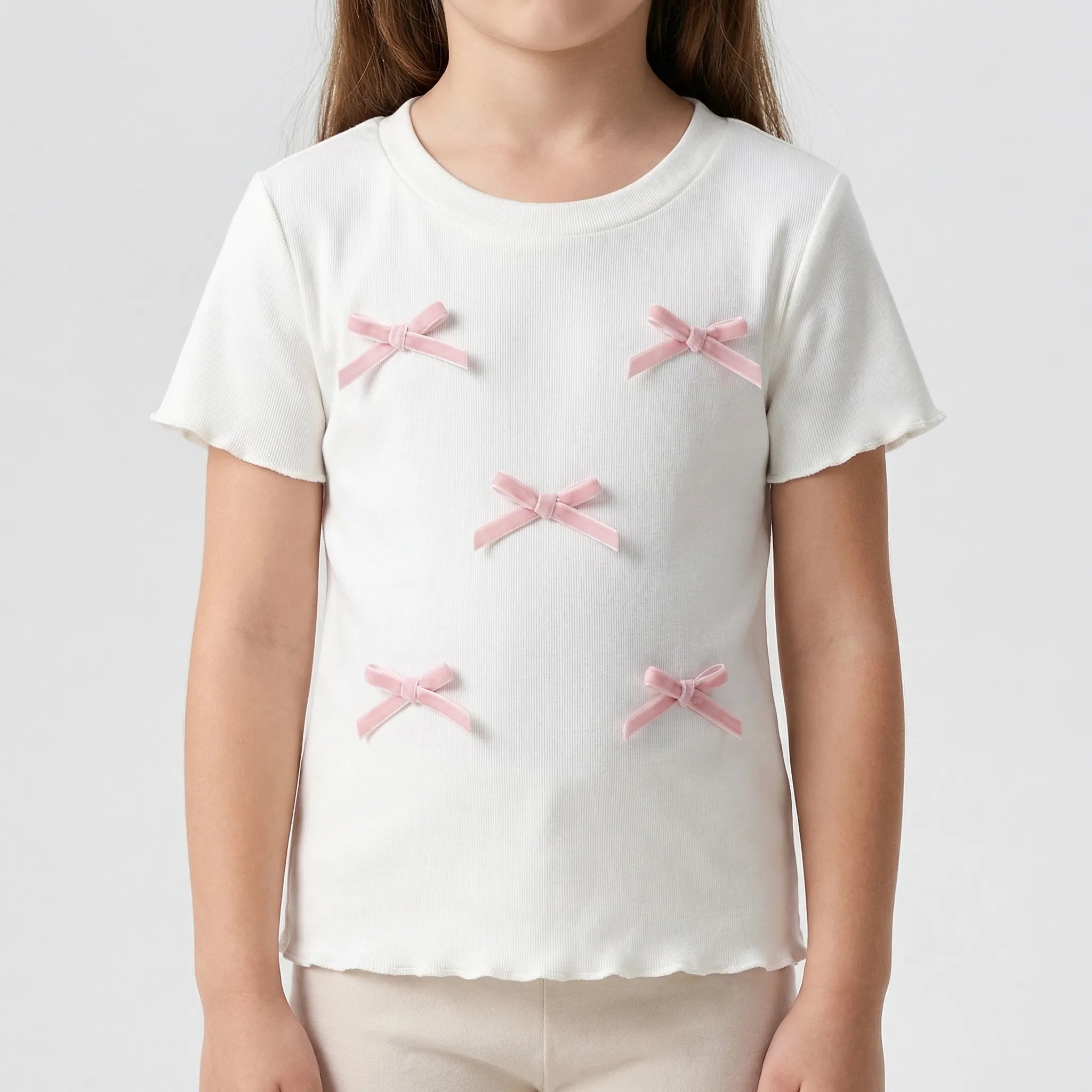Nordspur | Bowlette Short Sleeve Bow Top And Wide Leg Trousers Set