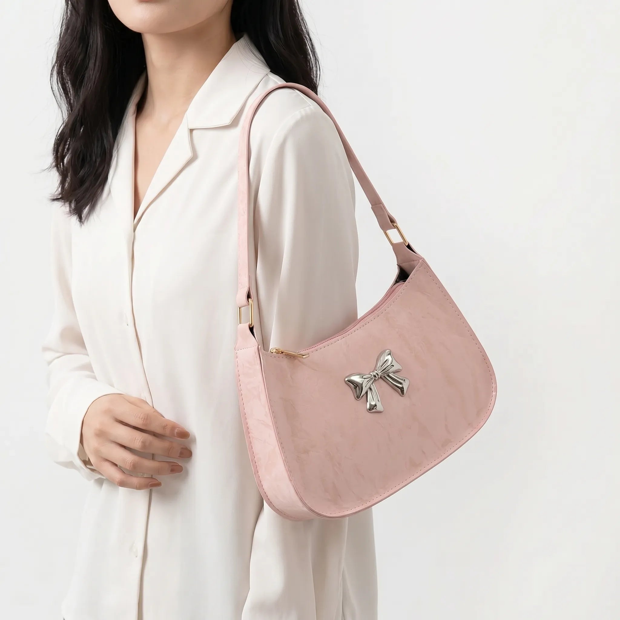 Nordspur | Bowvette Compact Crescent Underarm Bag With Bow Detail