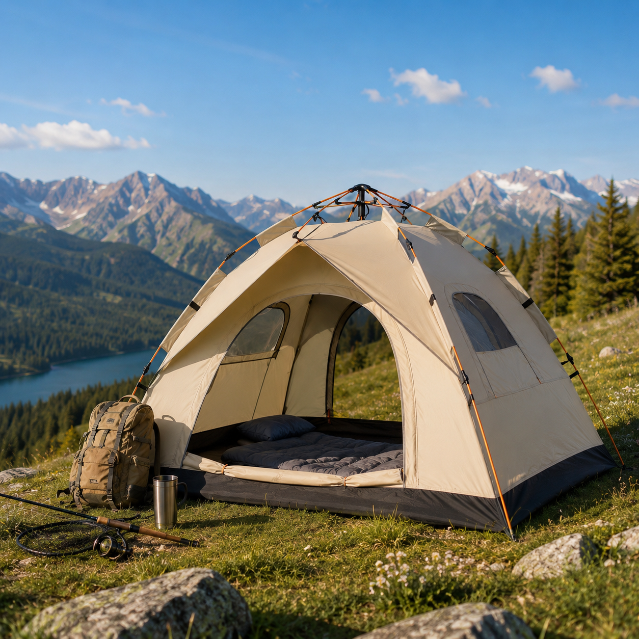Automatic Pop Up Tent for 4 People Fast Setup