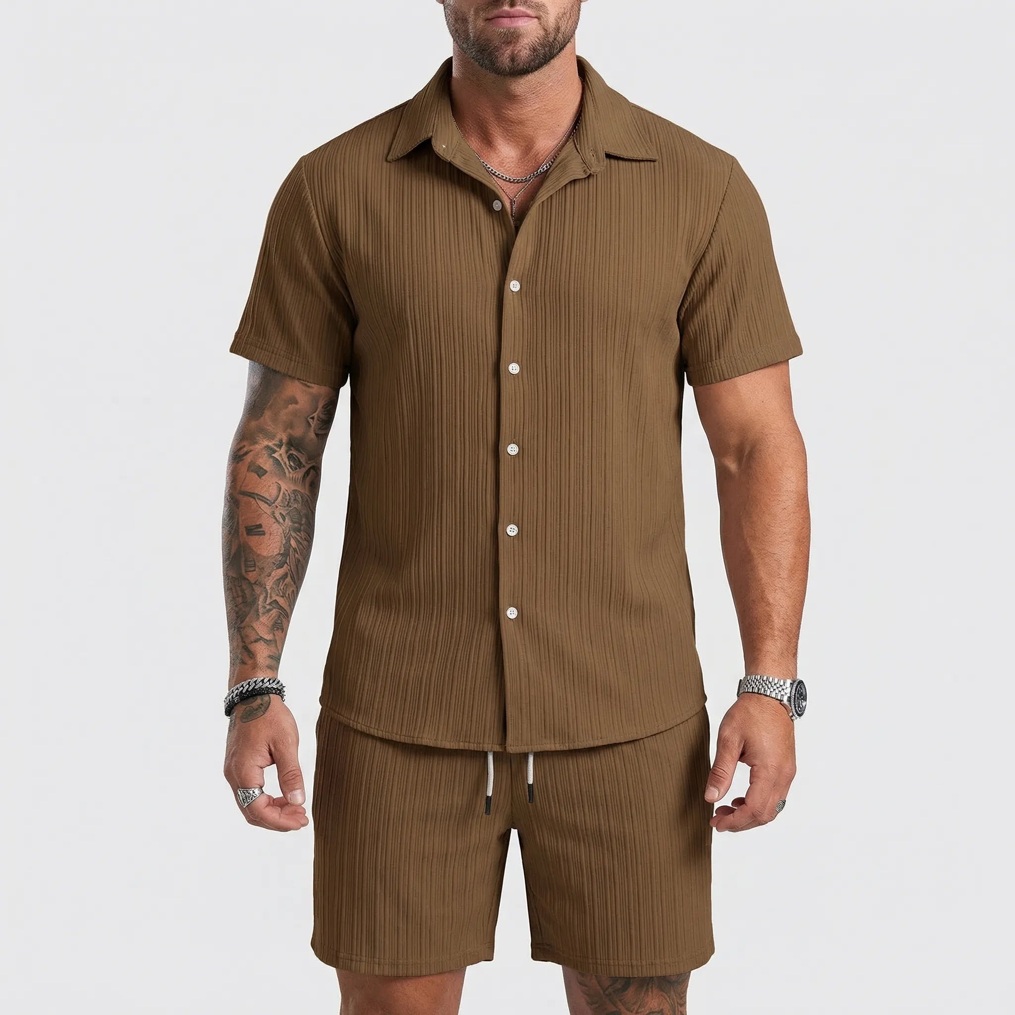 Nordspur | Breezolt Loose Short Sleeve Shirt And Shorts Set