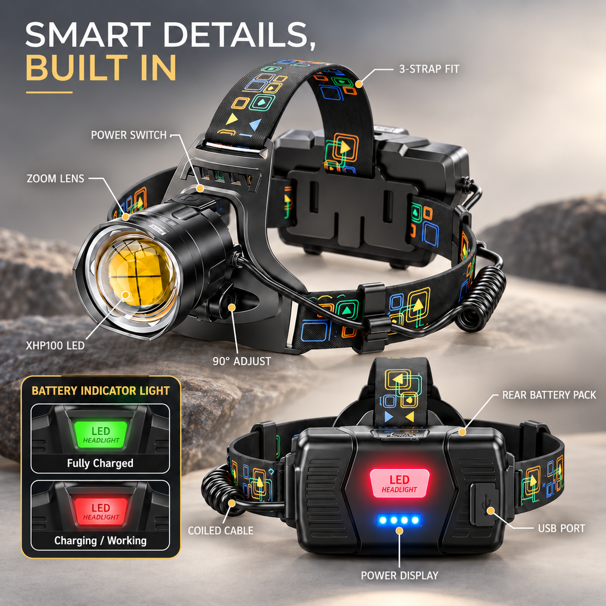 Nordspur | Brightara Zoomable Rechargeable Headlamp