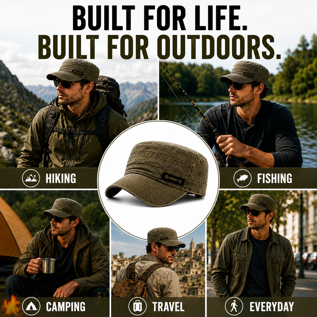 Nordspur | Brimfeld Flat Top Military-Style Sun Cap
