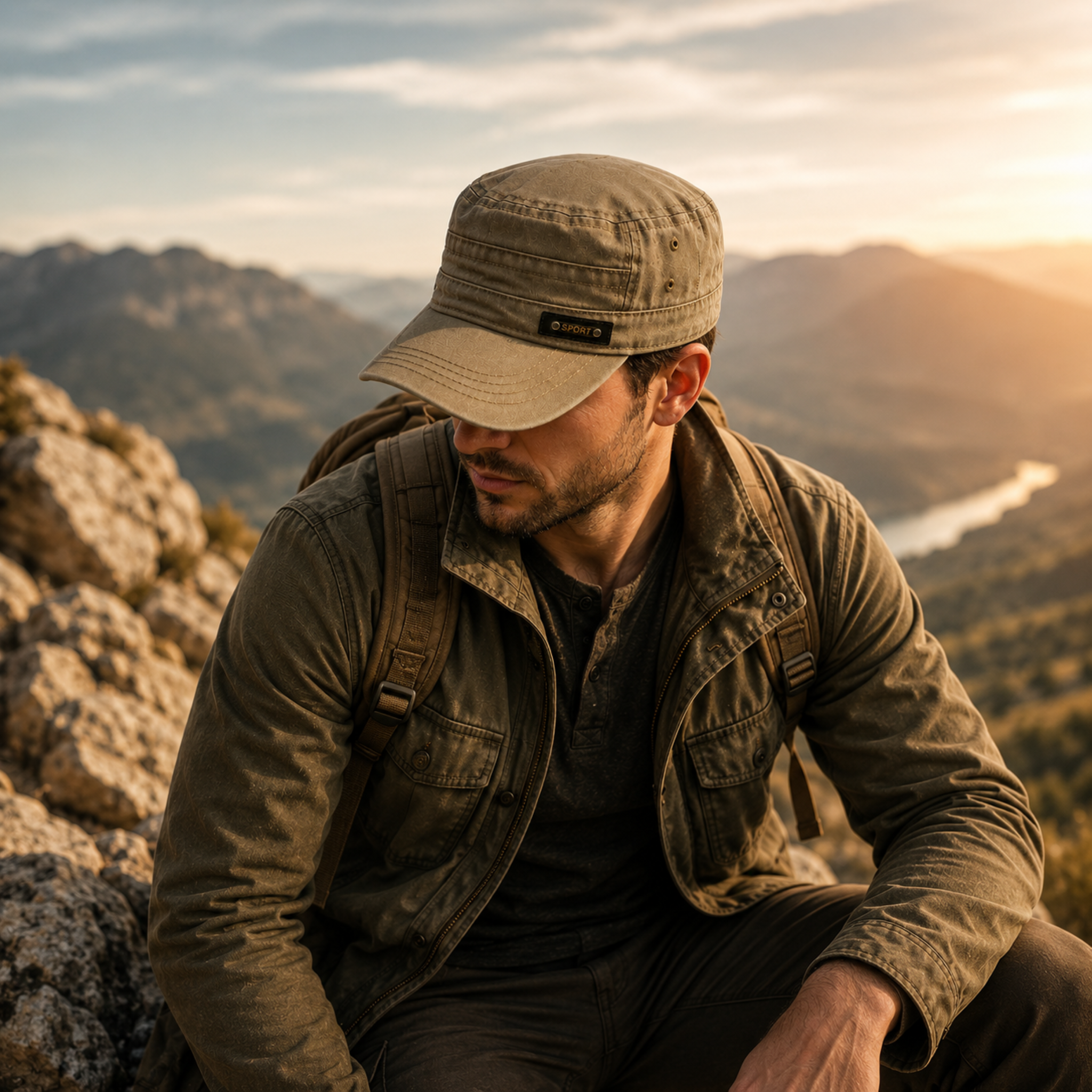 Nordspur | Brimfeld Flat Top Military-Style Sun Cap