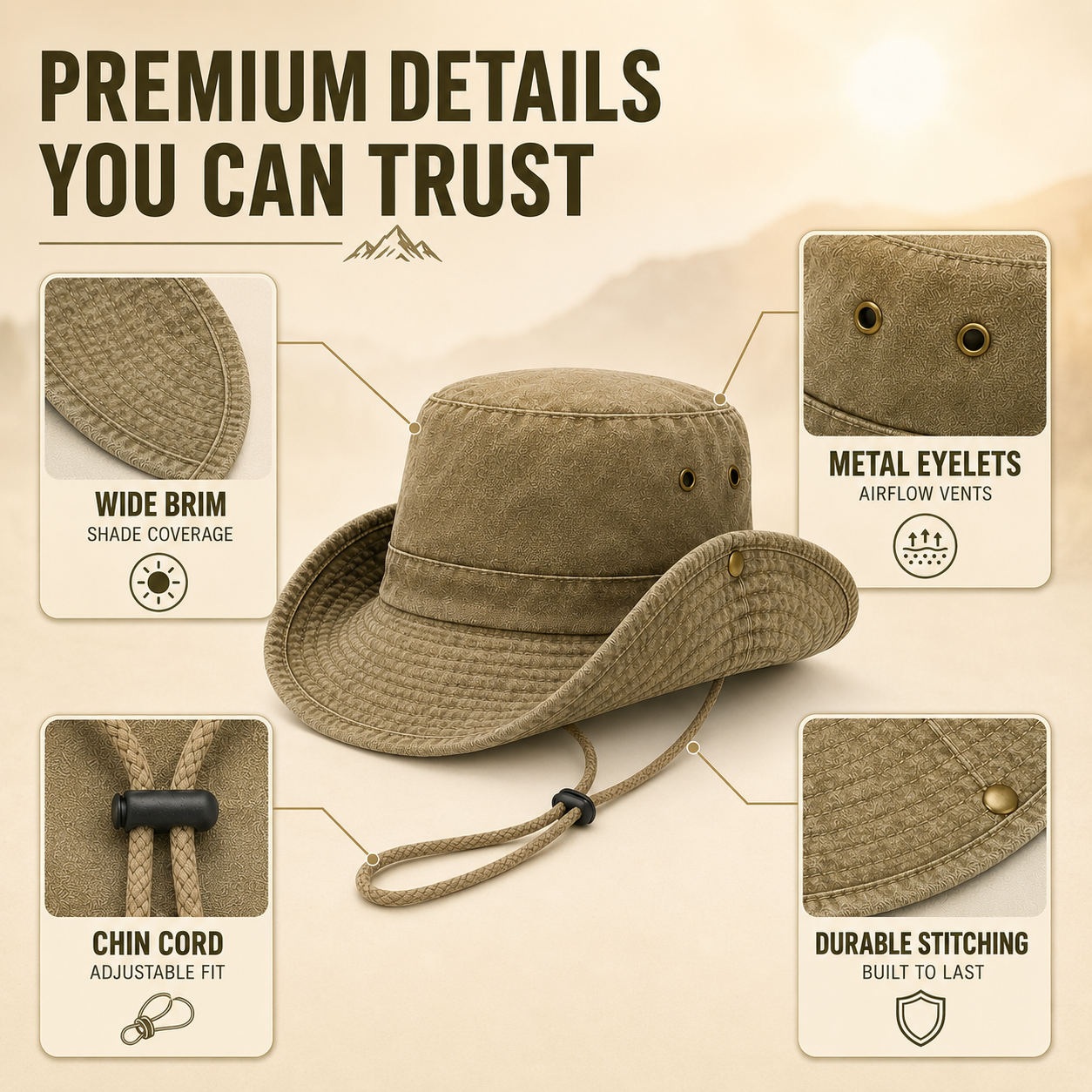 Nordspur | Brimlow Unisex Flat-Top Solid Bucket Hat