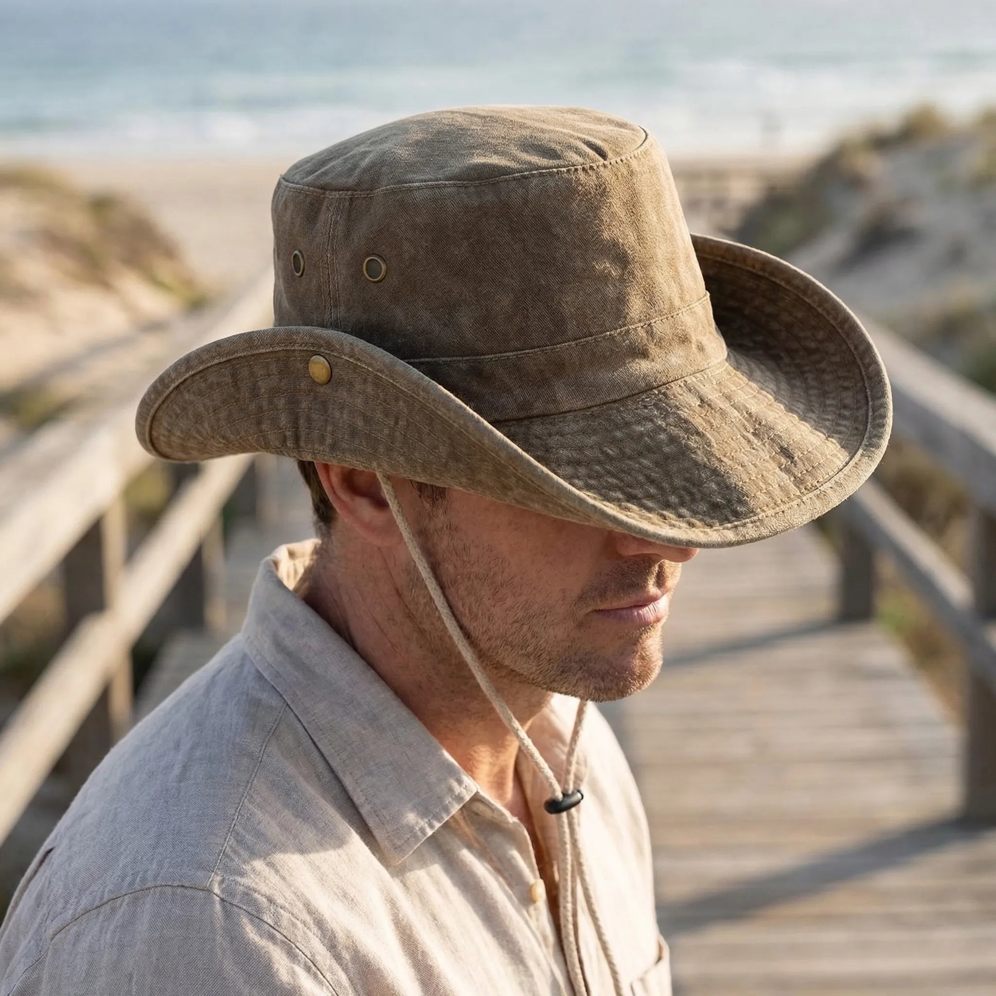 Nordspur | Brimlow Unisex Flat-Top Solid Bucket Hat