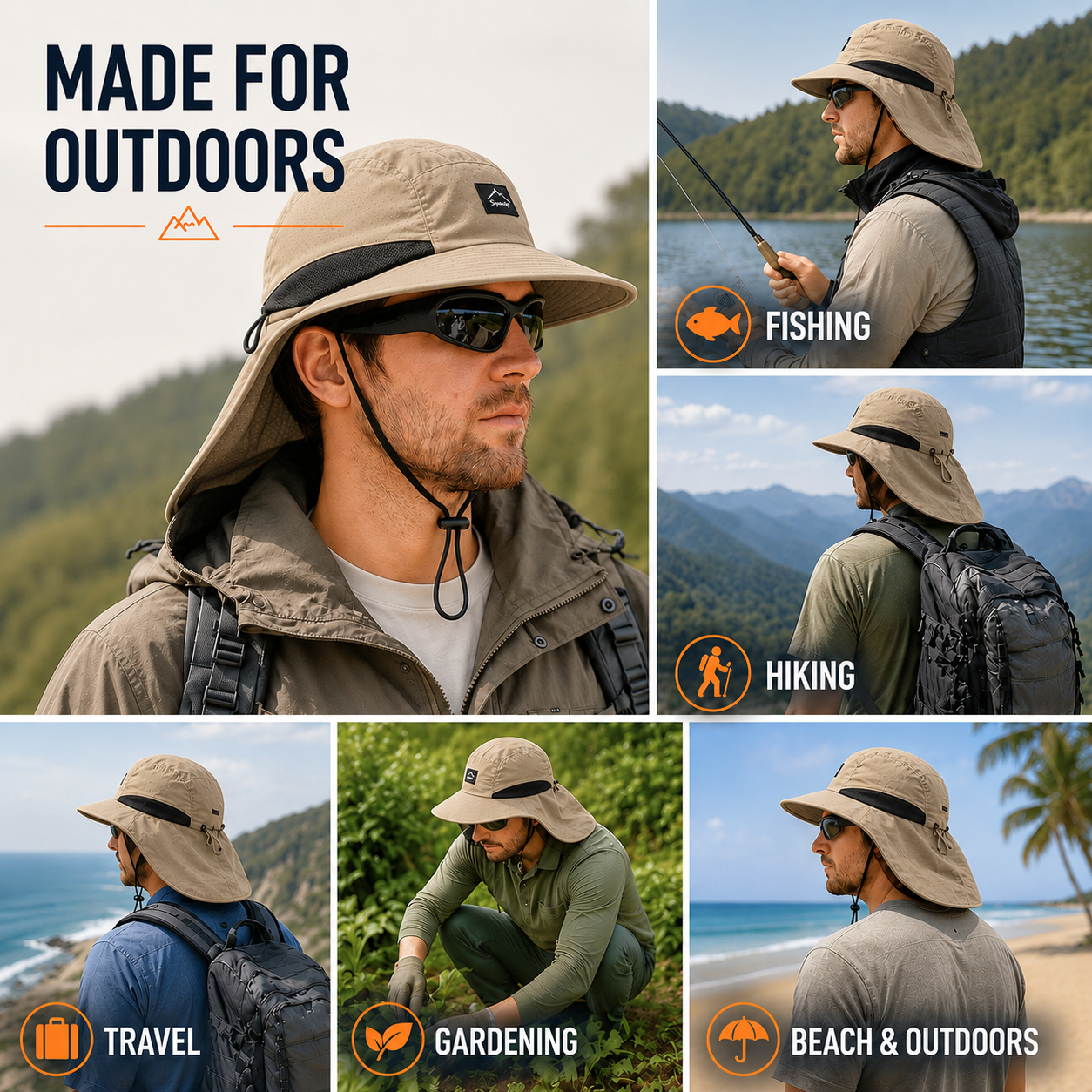 Nordspur | Brimveil Wide-Brim Sun Hat With Neck Flap