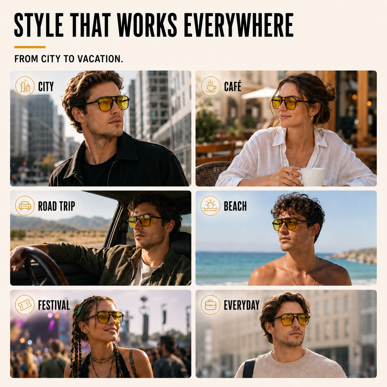 Nordspur | Brixton Double Bridge Square Frame Sunglasses