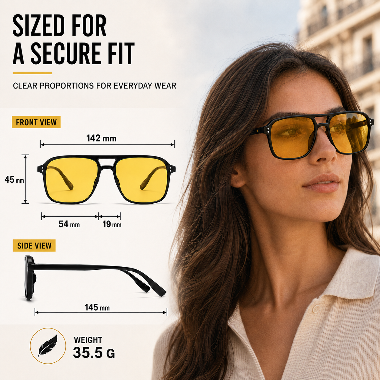 Nordspur | Brixton Double Bridge Square Frame Sunglasses