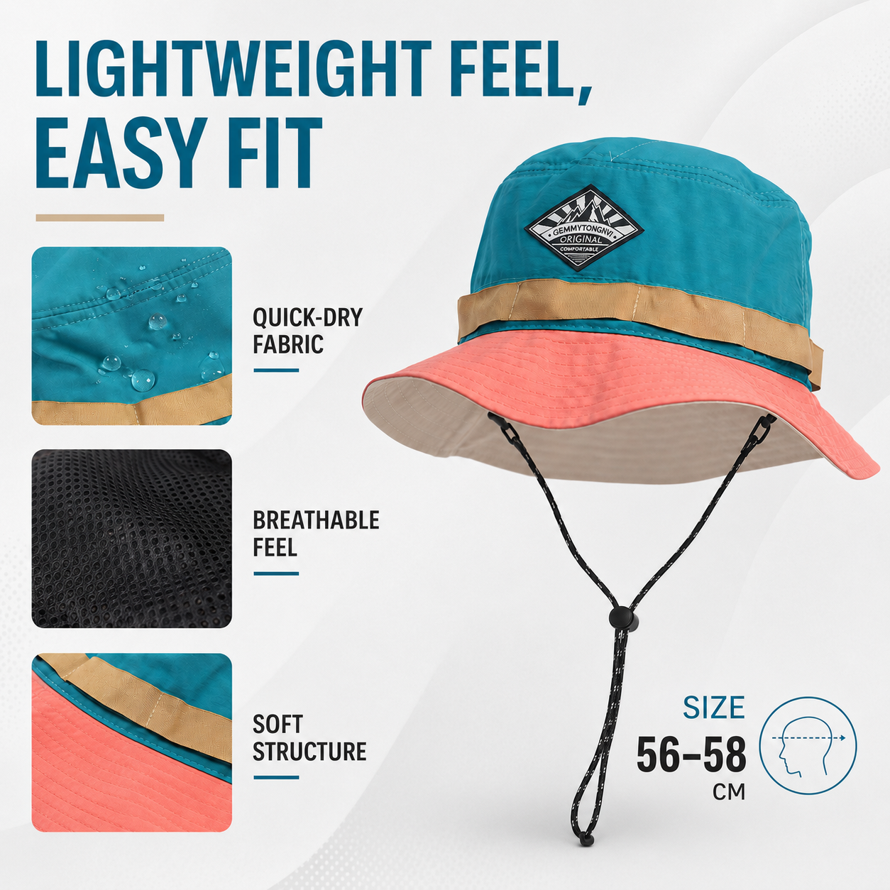 Nordspur | Brymble Colour-Block Bucket Hat With Chin Cord