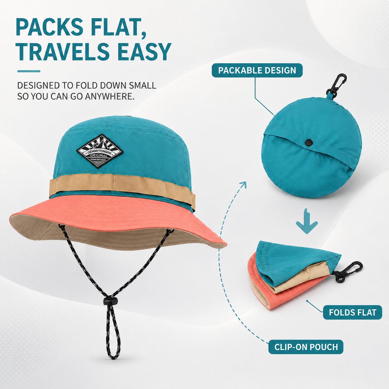 Nordspur | Brymble Colour-Block Bucket Hat With Chin Cord