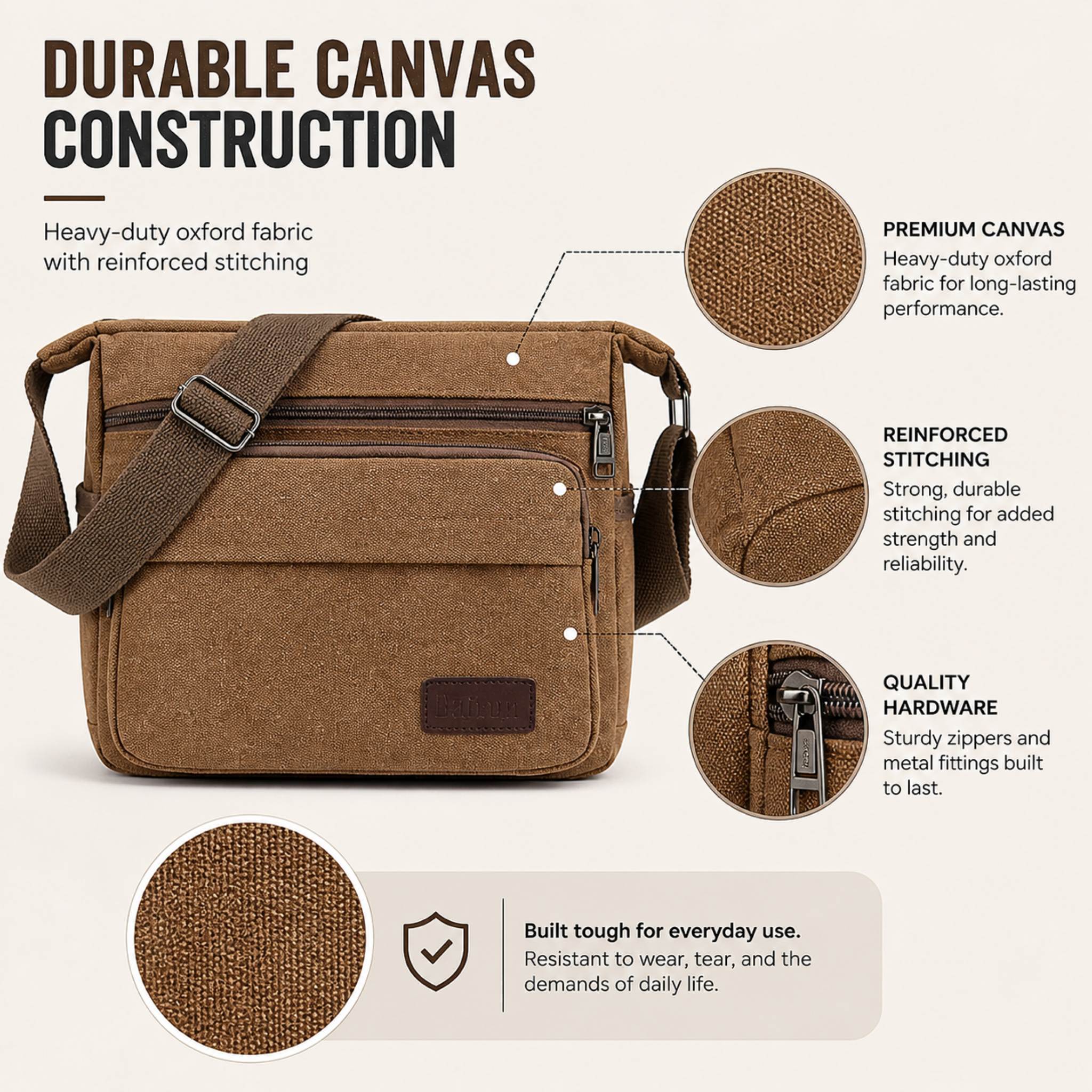Nordspur | Canvas Crossbody Messenger Bag