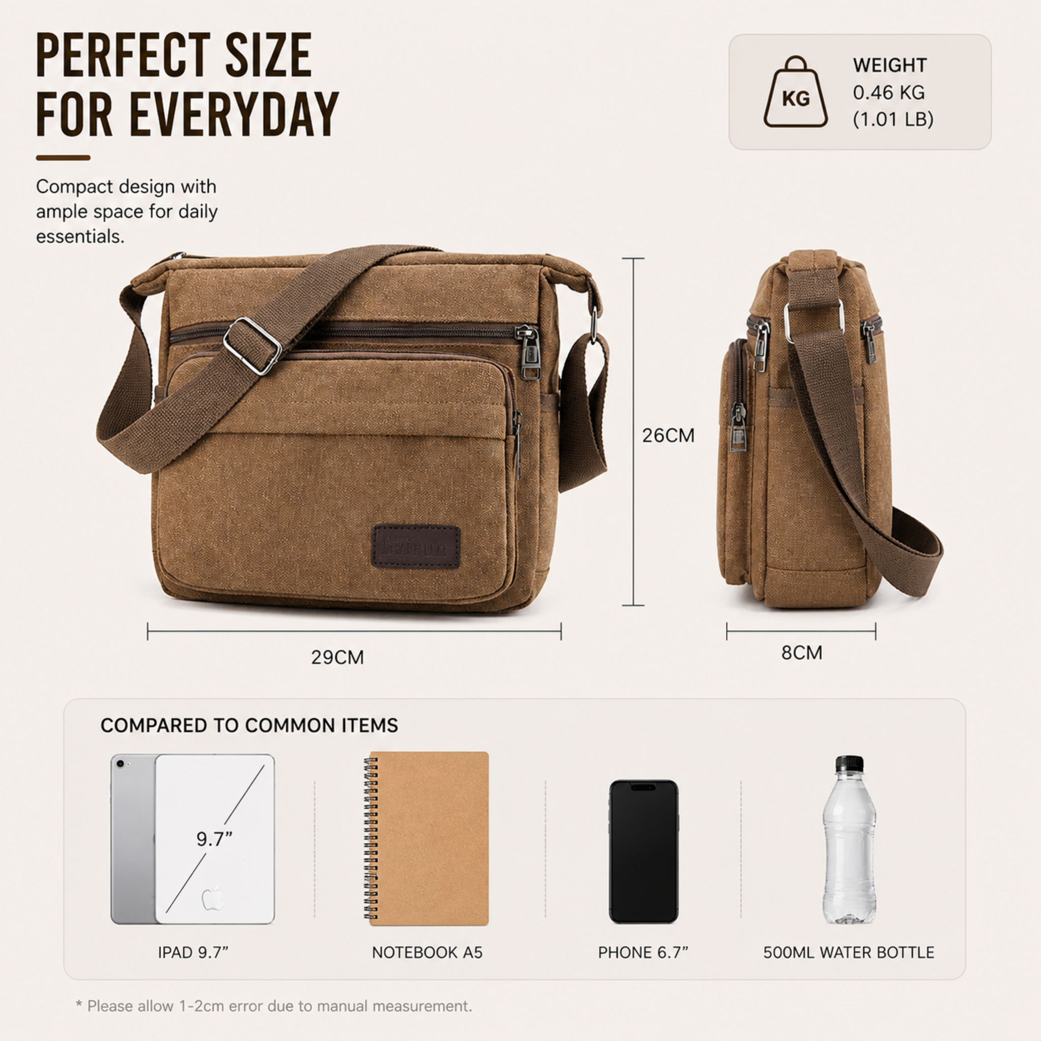 Nordspur | Canvas Crossbody Messenger Bag