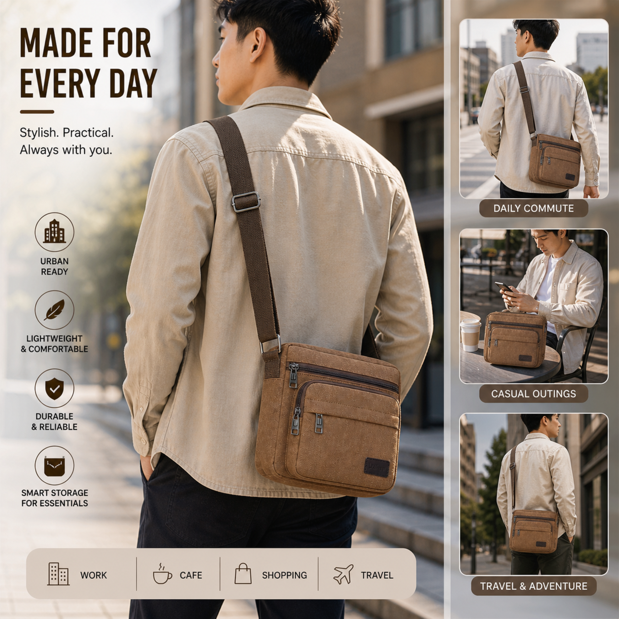Nordspur | Canvas Crossbody Messenger Bag