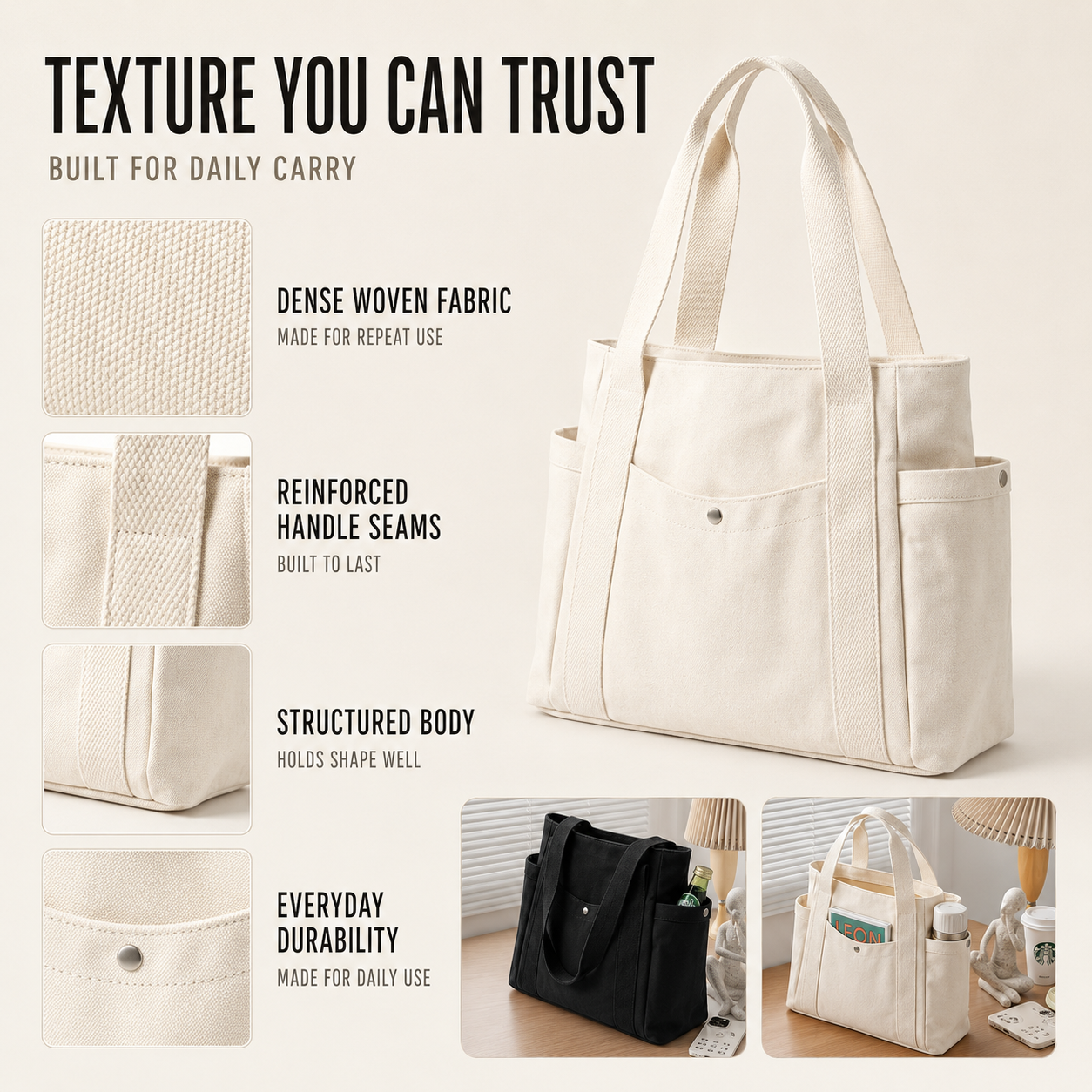 Nordspur | Canvorry Large Capacity Structured Tote Bag