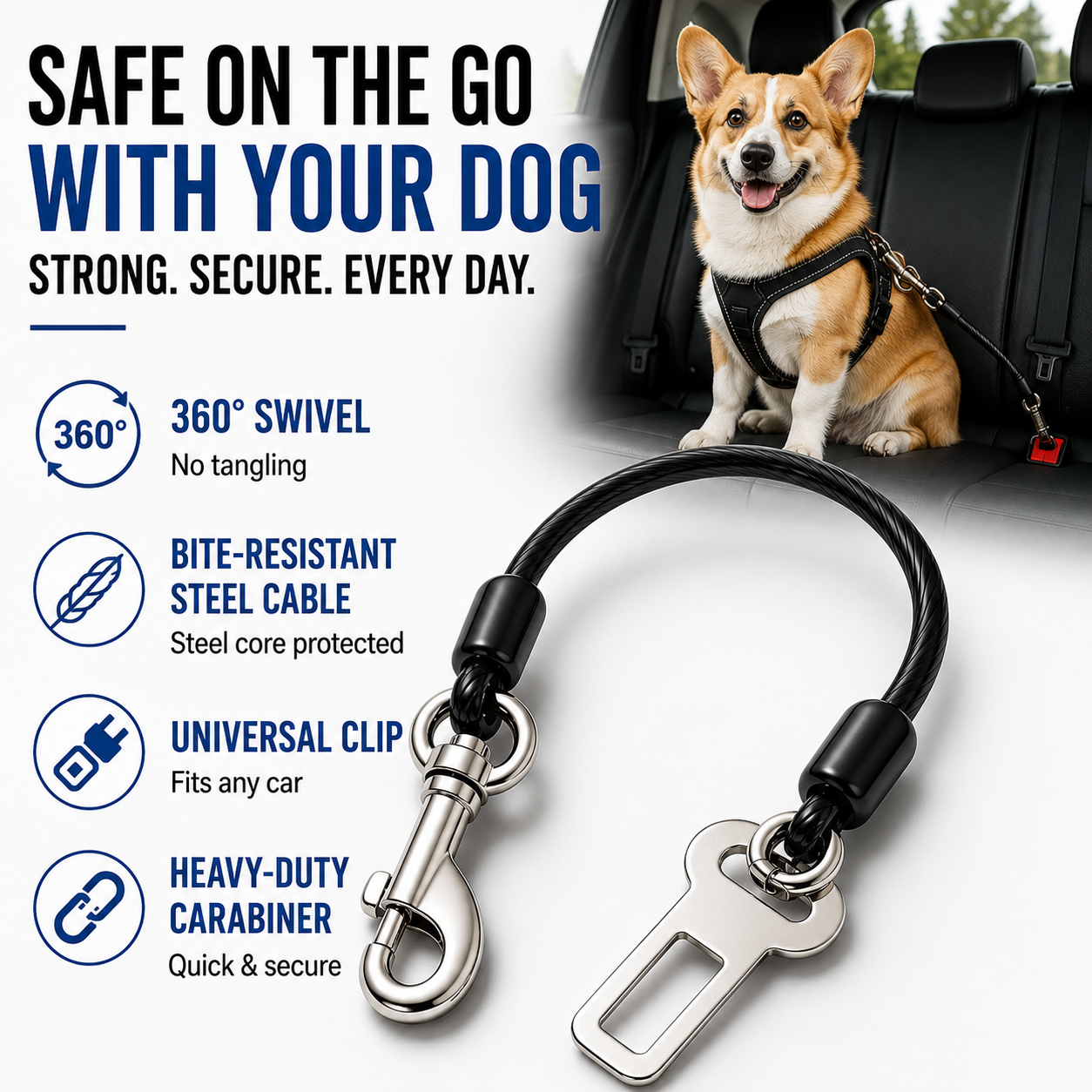 Nordspur | Carvelo Anti-Chew Wire Car Dog Tether