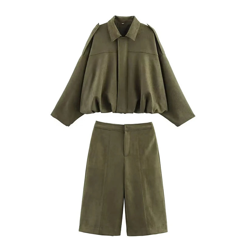Nordspur | Casuelle High-Waisted Shorts And Longline Jacket Set