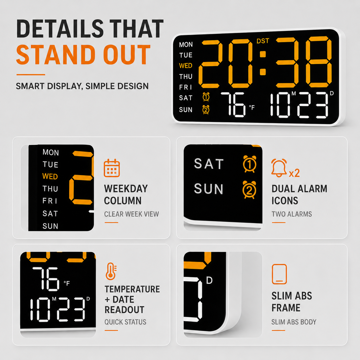 Nordspur | ChronoVista Large Intelligent Digital Clock