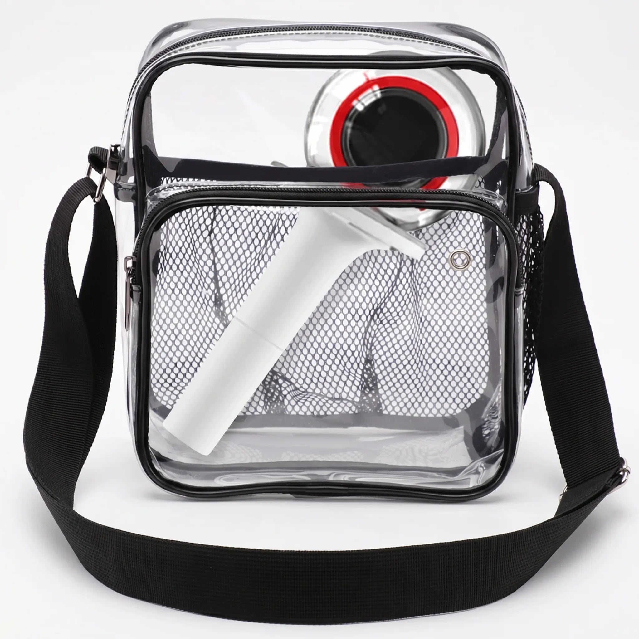 Nordspur | Clarvex Clear Crossbody Bag With Mesh Front Pocket