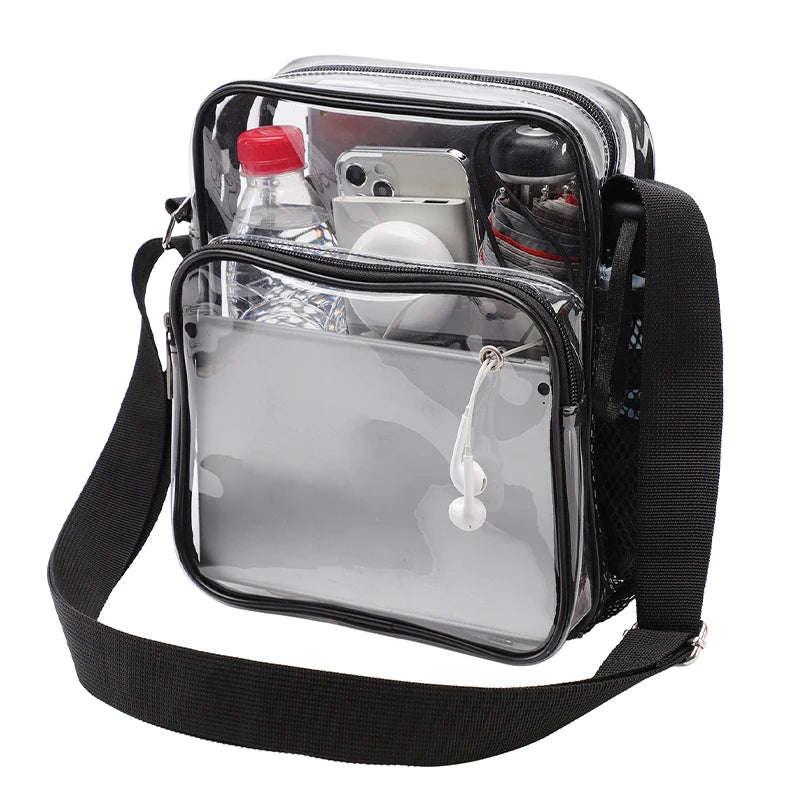 Nordspur | Clarvex Clear Crossbody Bag With Mesh Front Pocket