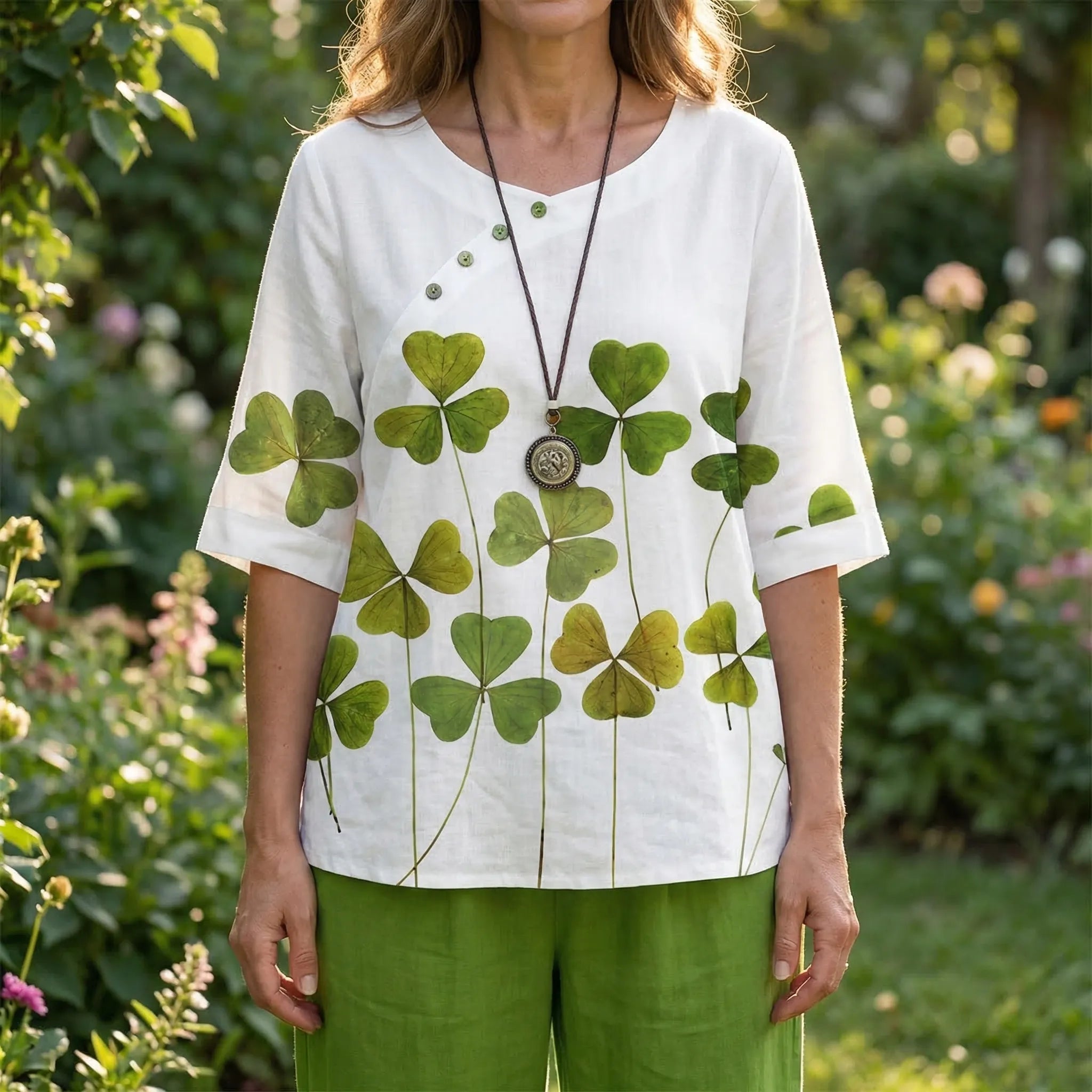 Nordspur | Cloverlyn Printed Short-Sleeve Top And Trouser Set