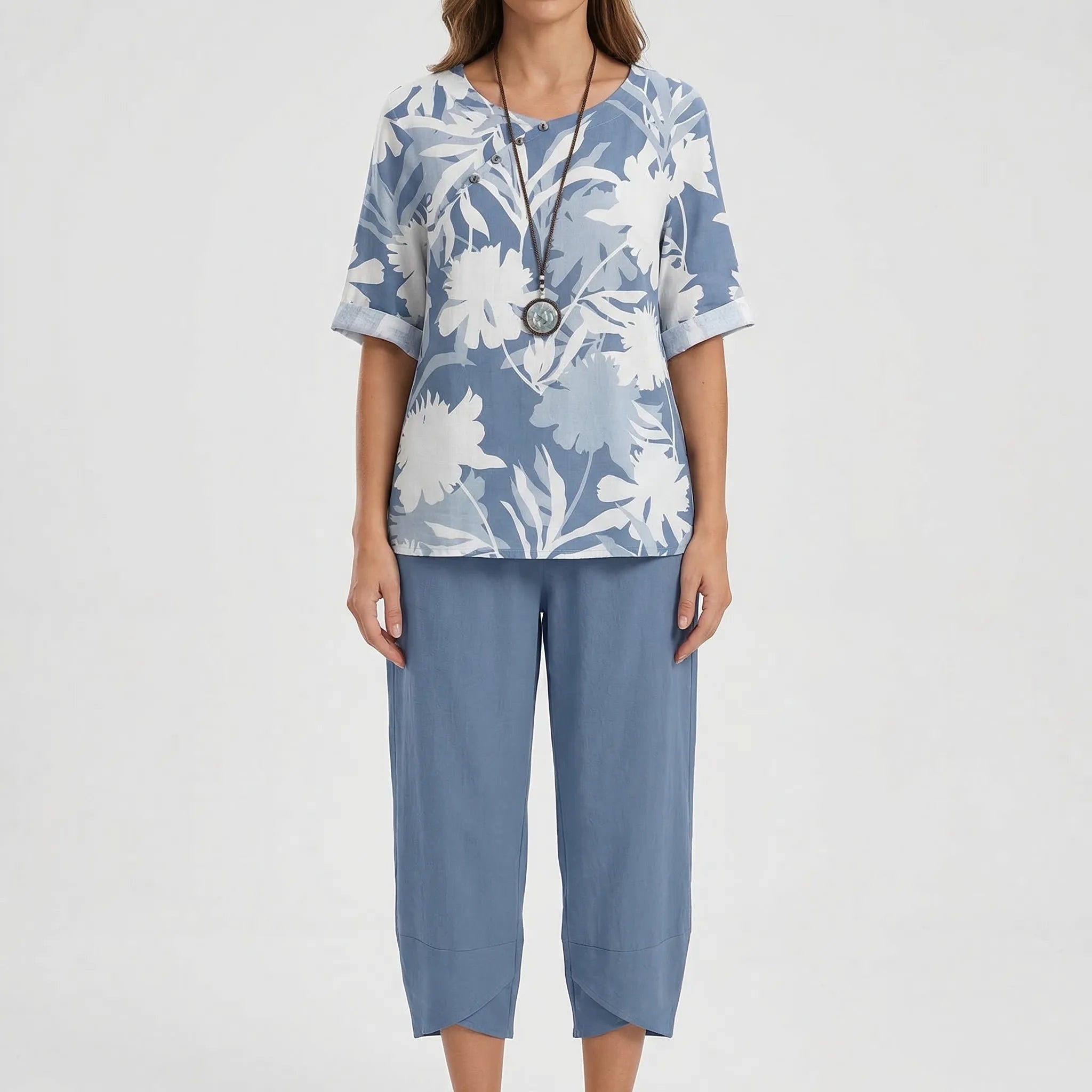 Nordspur | Cloverlyn Printed Short-Sleeve Top And Trouser Set