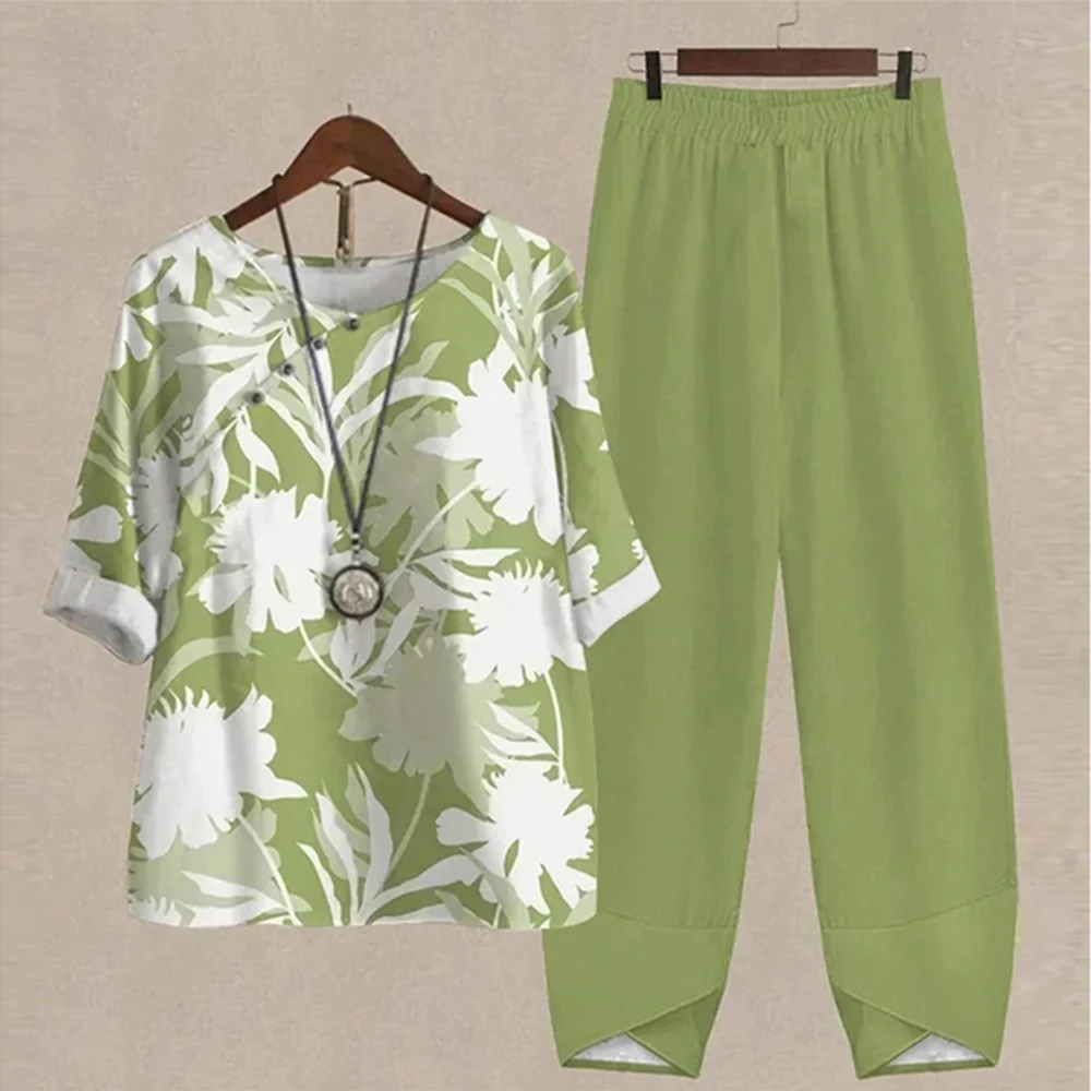 Nordspur | Cloverlyn Printed Short-Sleeve Top And Trouser Set