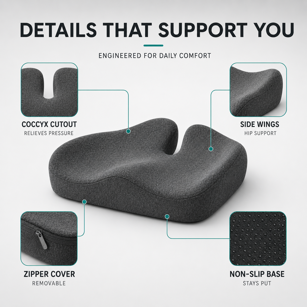 Nordspur | CoccySoothe Orthopedic Contoured Seat Cushion