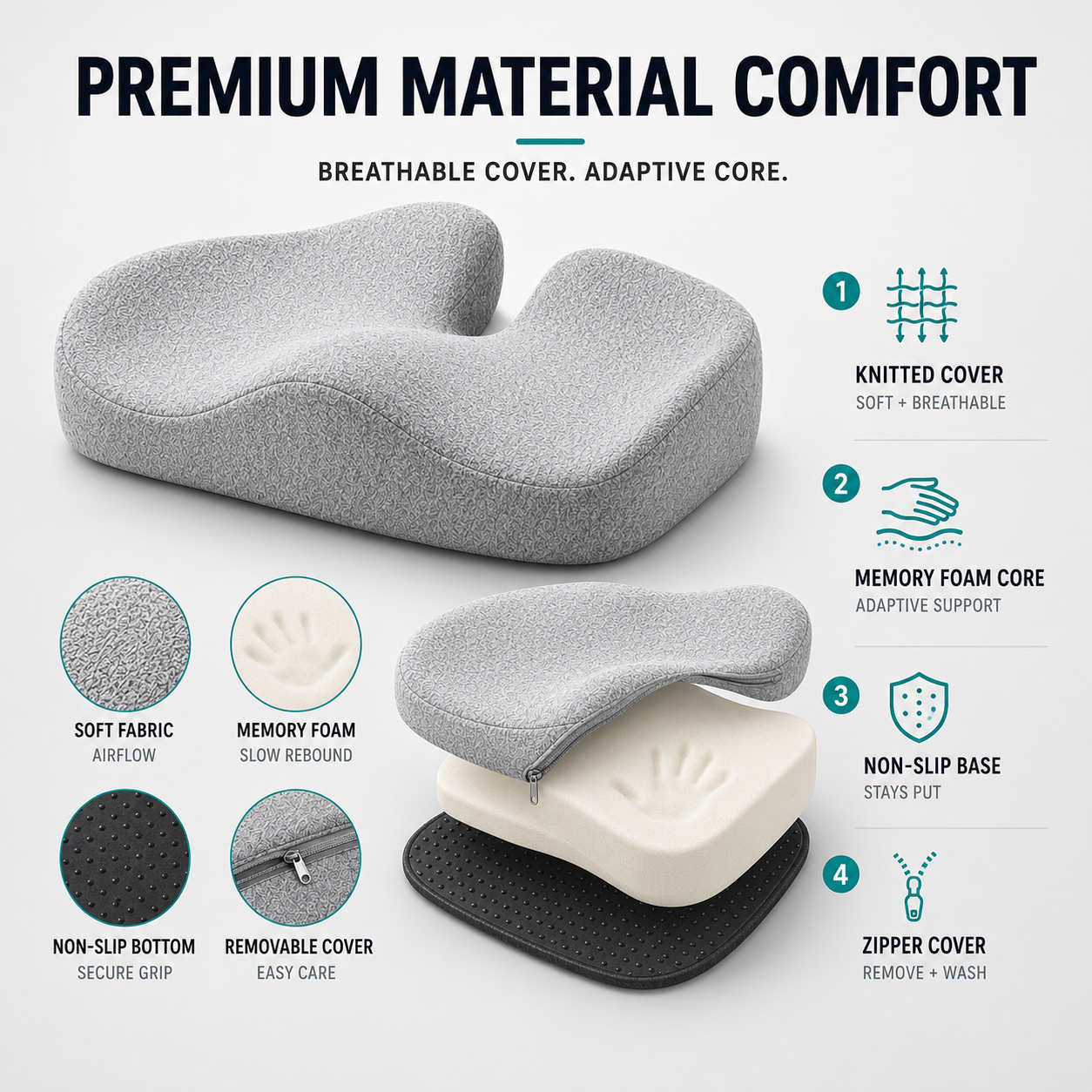 Nordspur | CoccySoothe Orthopedic Contoured Seat Cushion