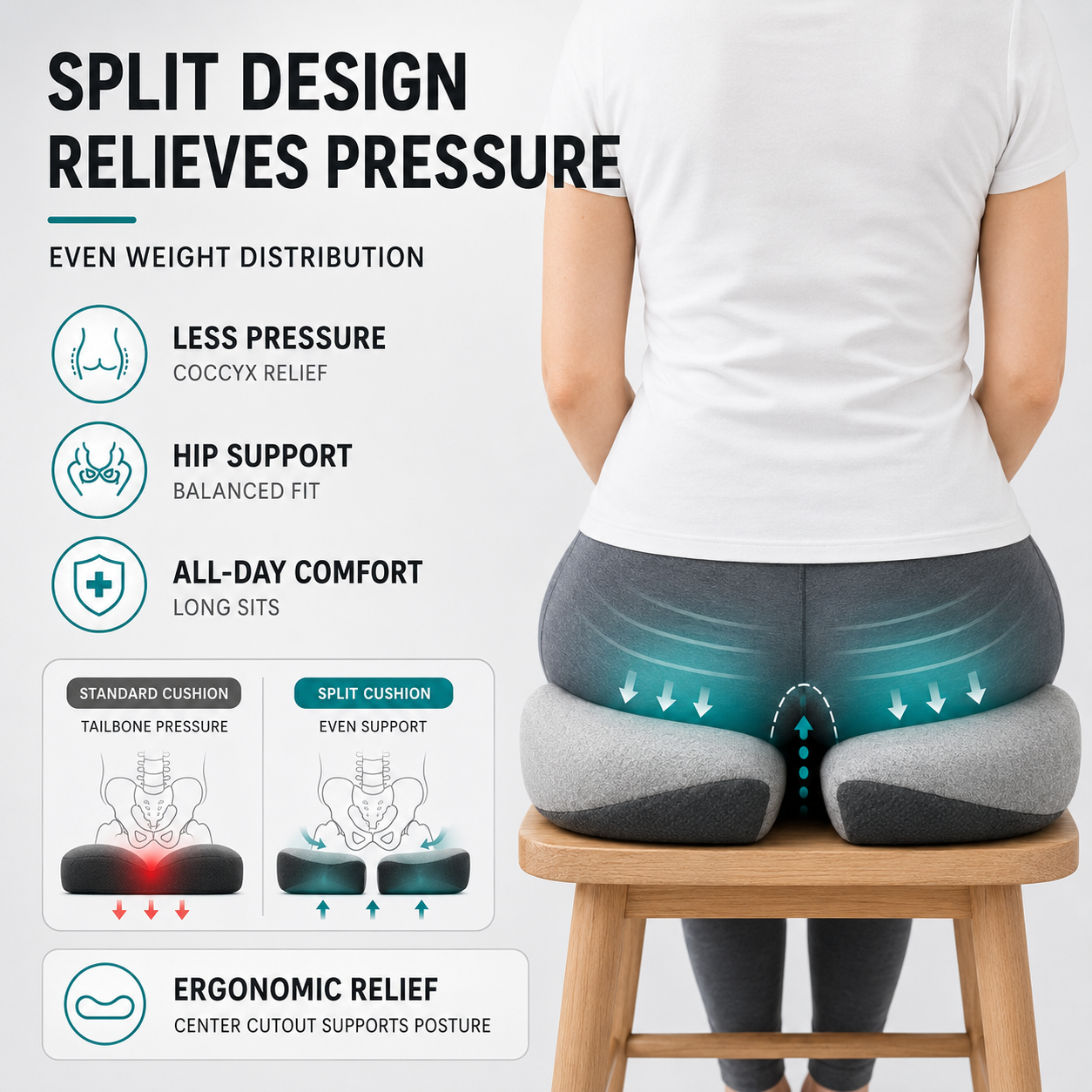 Nordspur | CoccySoothe Orthopedic Contoured Seat Cushion