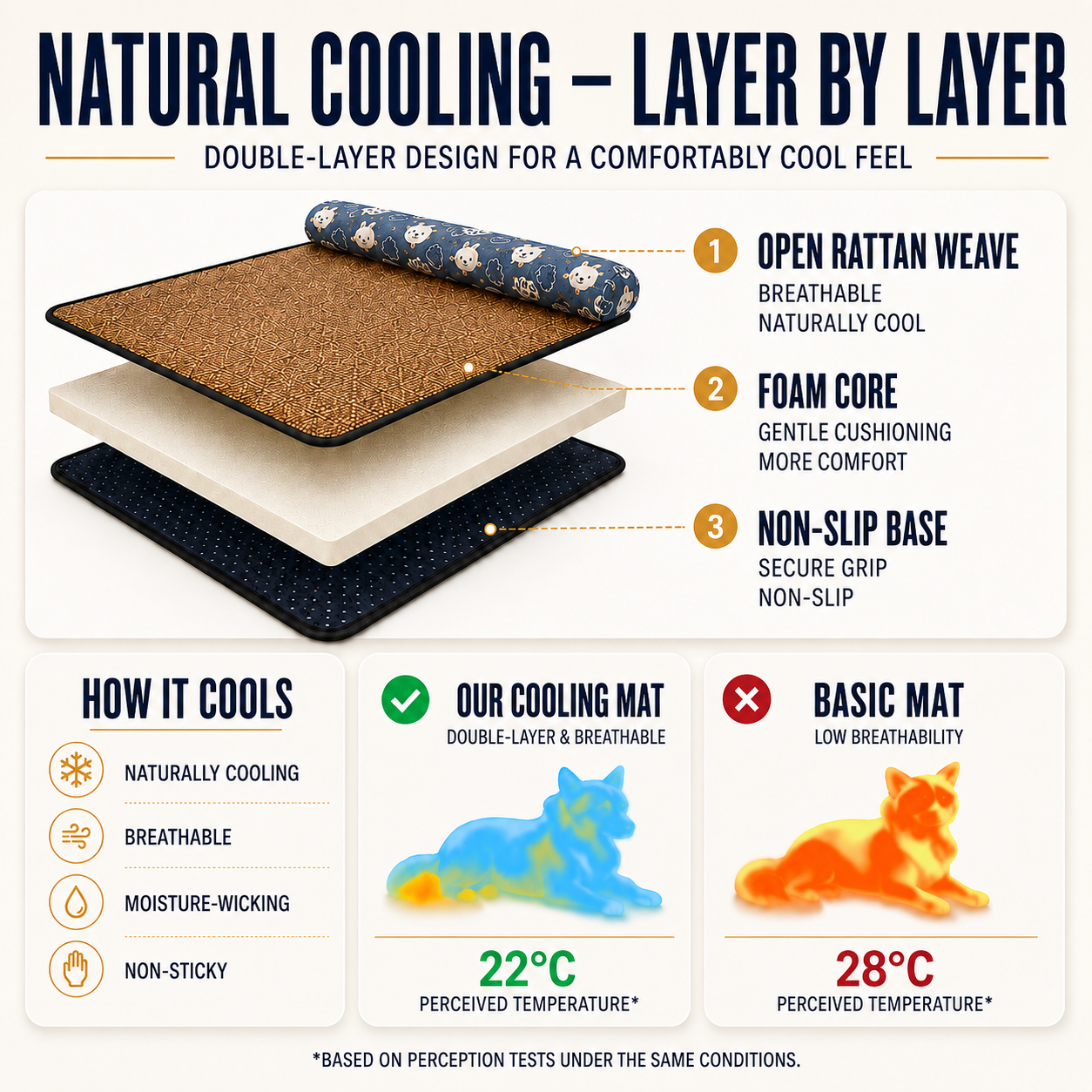 Nordspur | Coolweave Woven Rattan Cooling Mat With Pillow