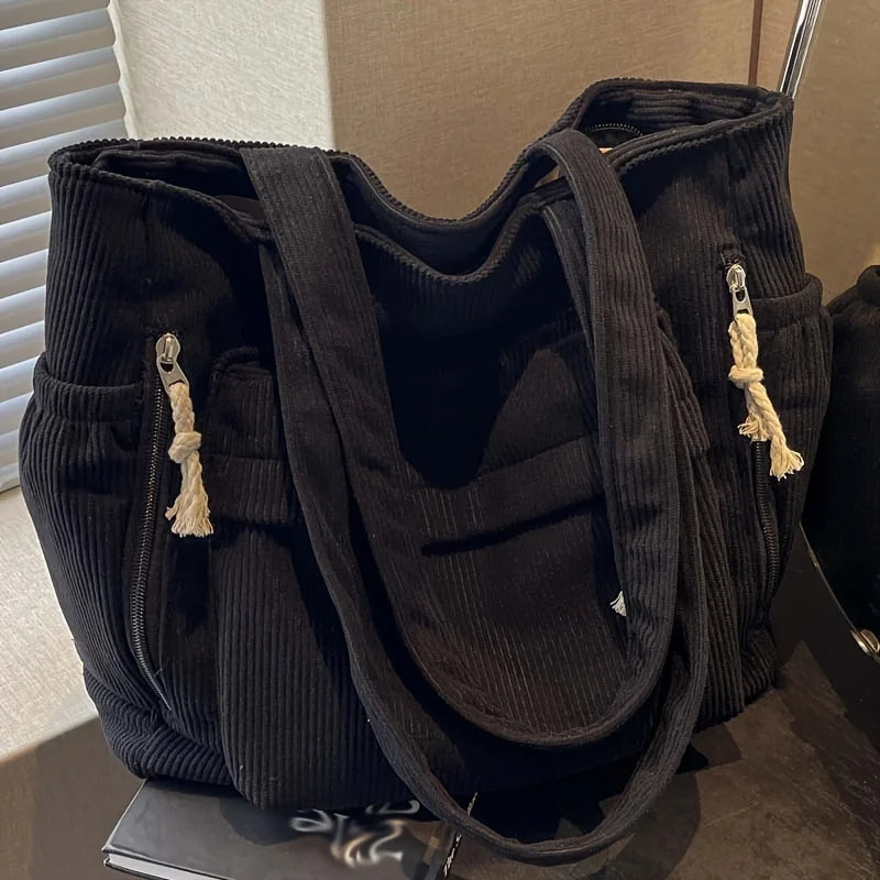 Nordspur | Cordura Multi-Pocket Corduroy Shoulder Tote