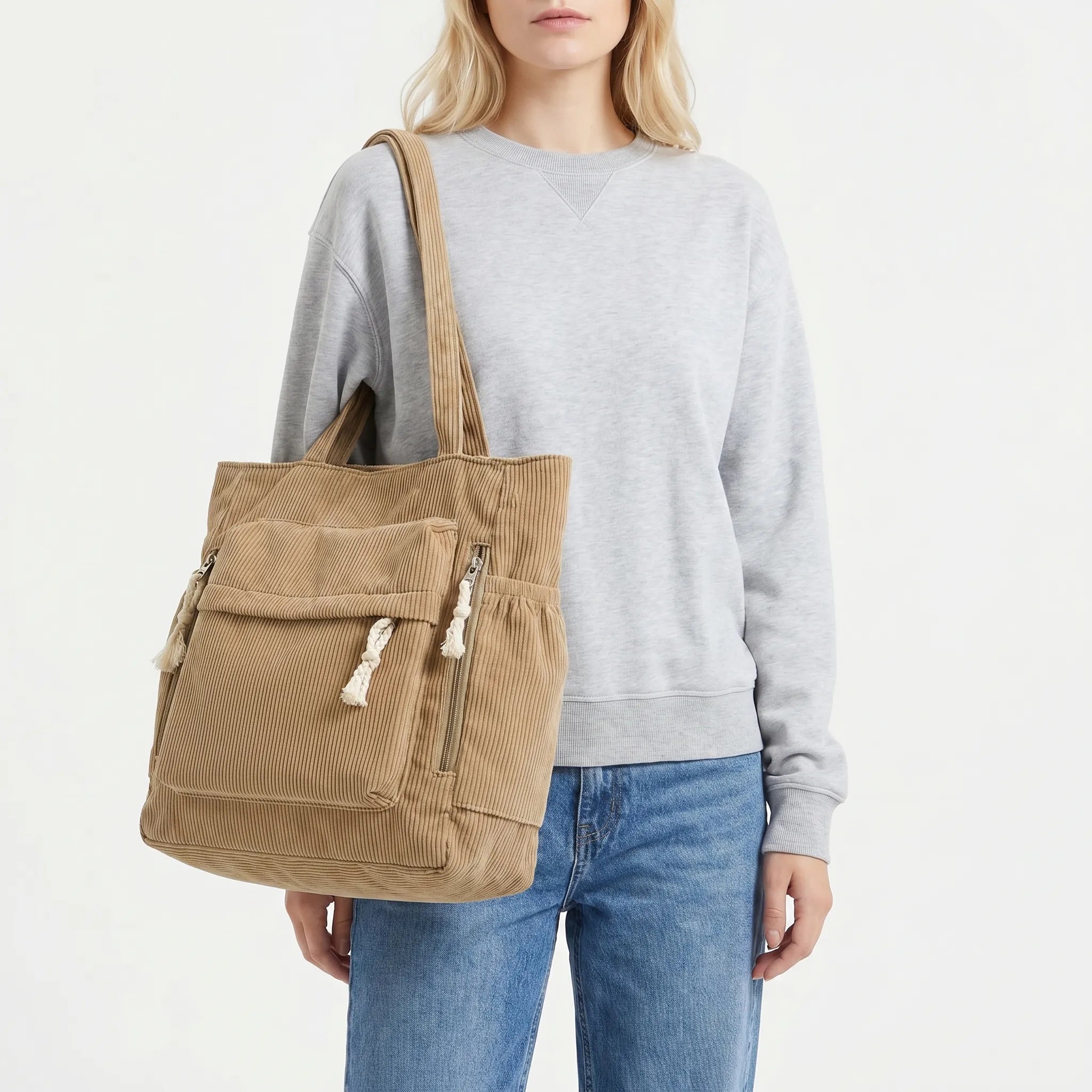 Nordspur | Cordura Multi-Pocket Corduroy Shoulder Tote