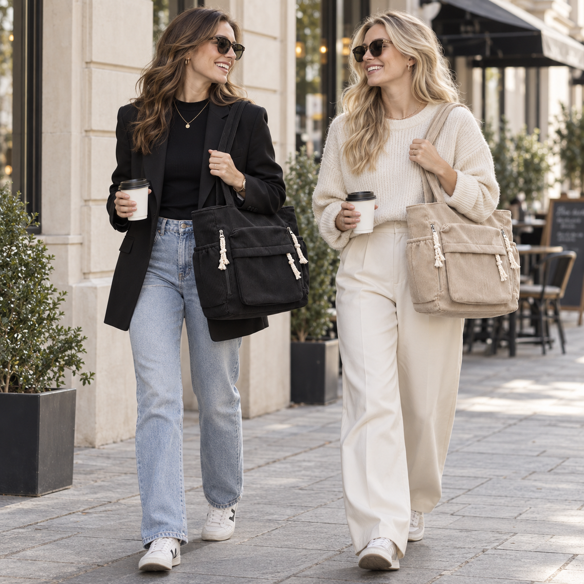 Nordspur | Cordura Multi-Pocket Corduroy Shoulder Tote