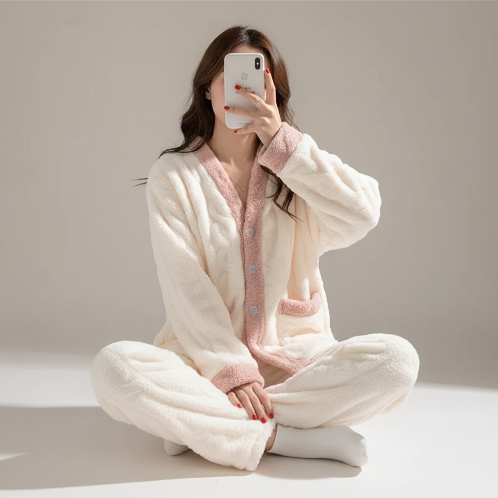 Nordspur | Cozellee Long Plush Sleepwear Set