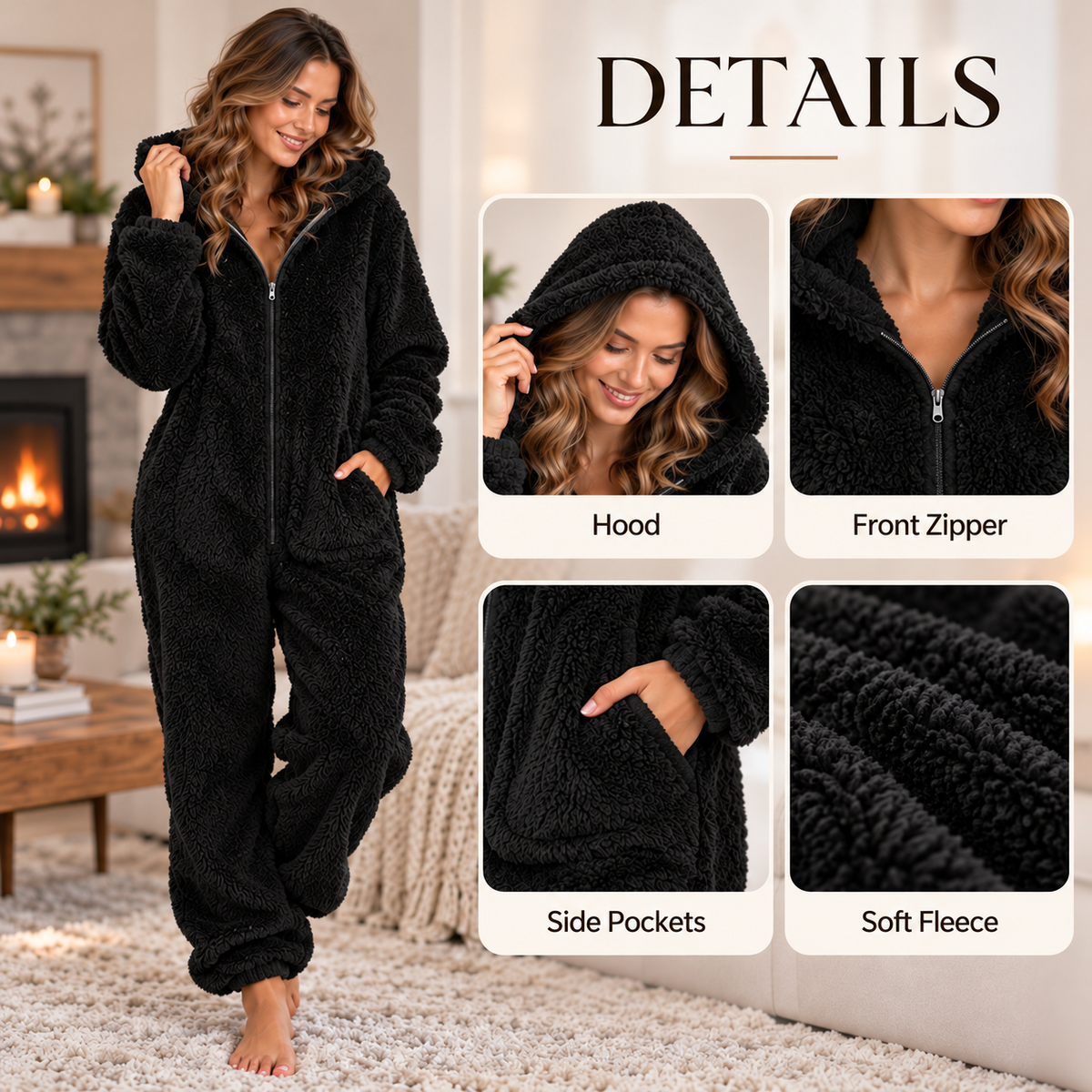 Nordspur | CozyLuxe Onesie Women's Fleece Jumpsuit with Zip