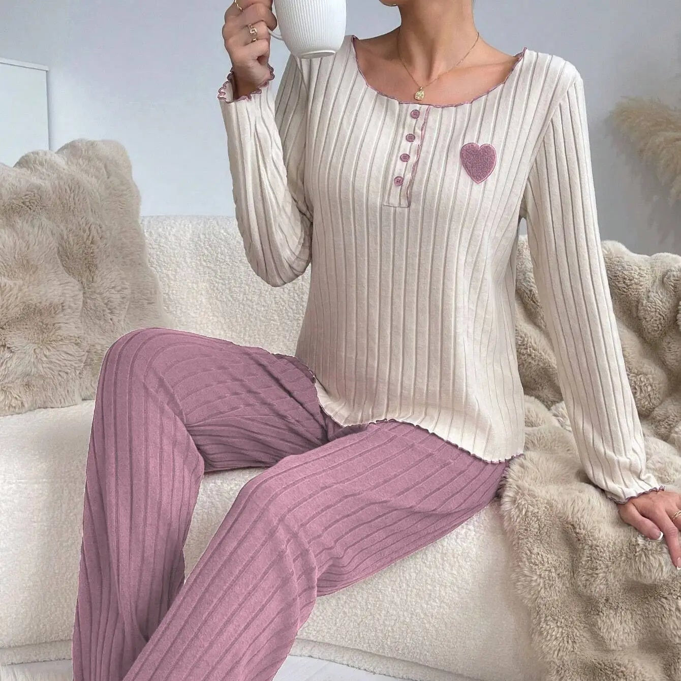 Nordspur | Cozyelle Ribbed Long Sleeve Top Set