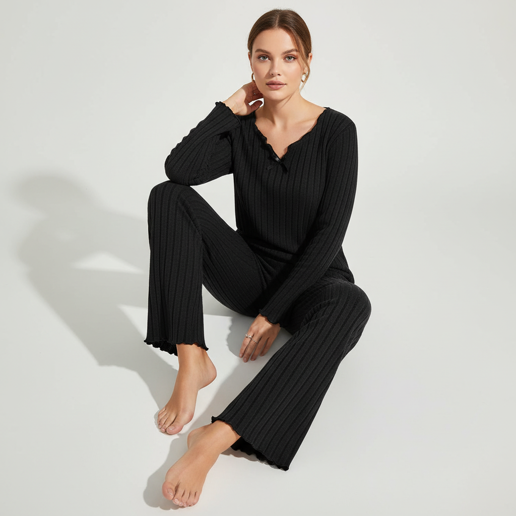 Nordspur | Cozyra Ribbed Long Sleeve Pajama Set