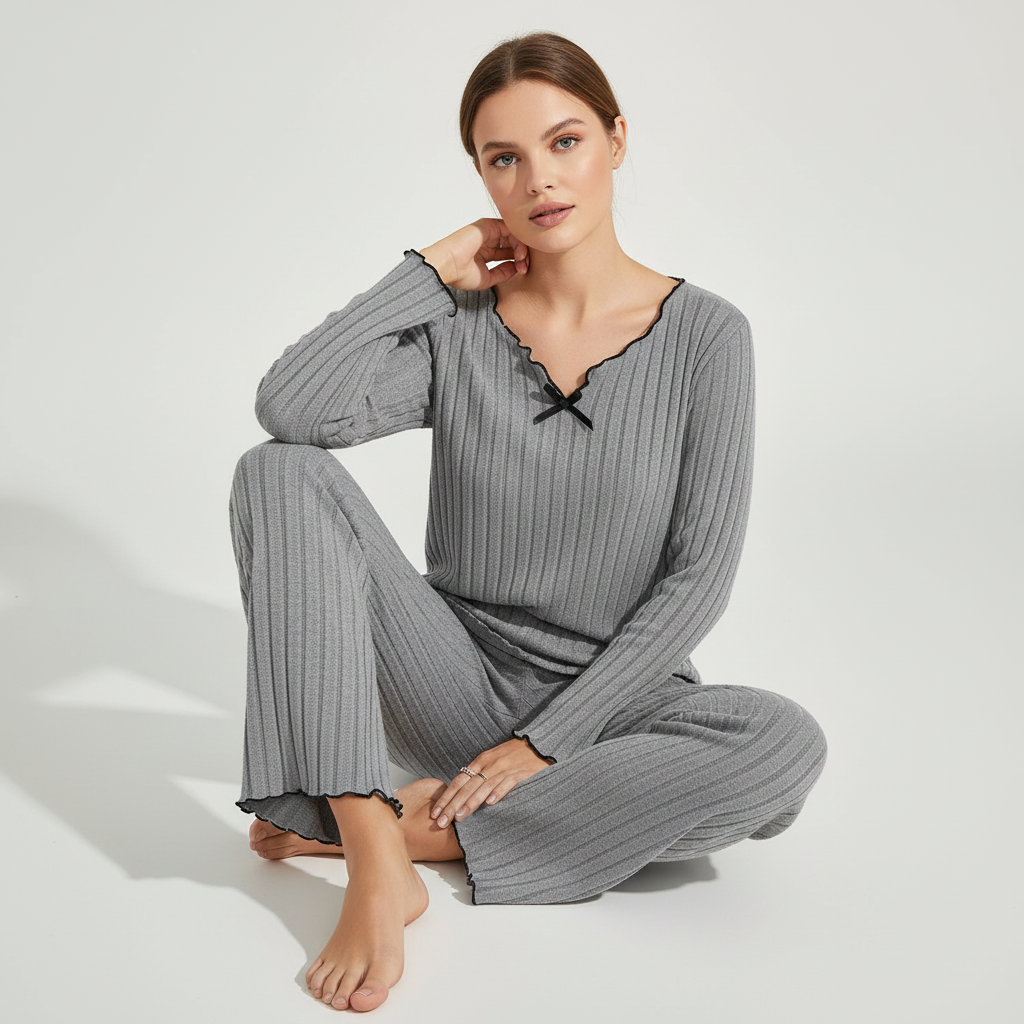Nordspur | Cozyra Ribbed Long Sleeve Pajama Set