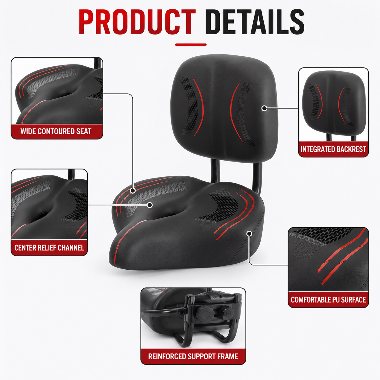 Nordspur | Cushora Oversized Passenger Bicycle Saddle