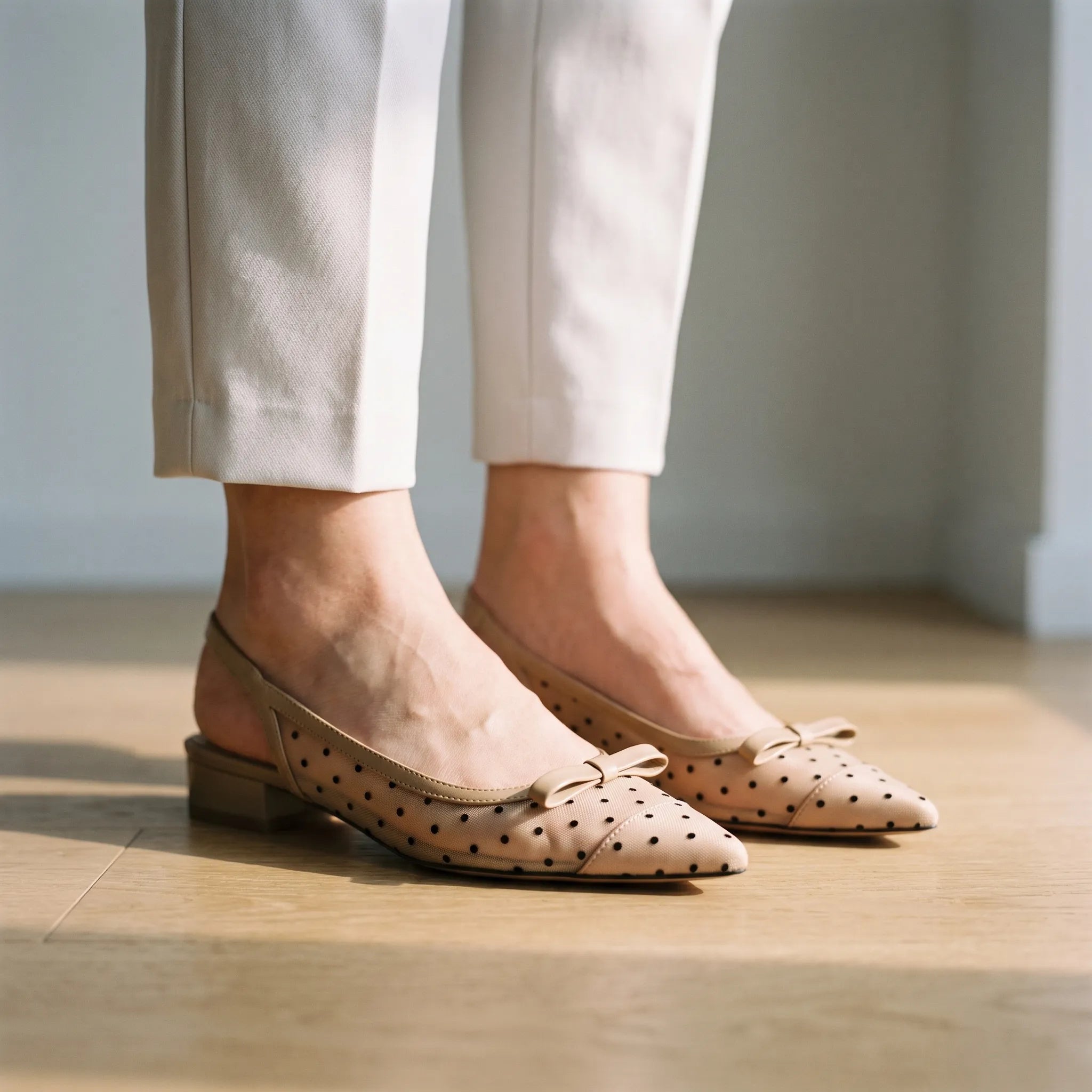 Nordspur | Dotella Pointed Toe Low Heel Slingbacks